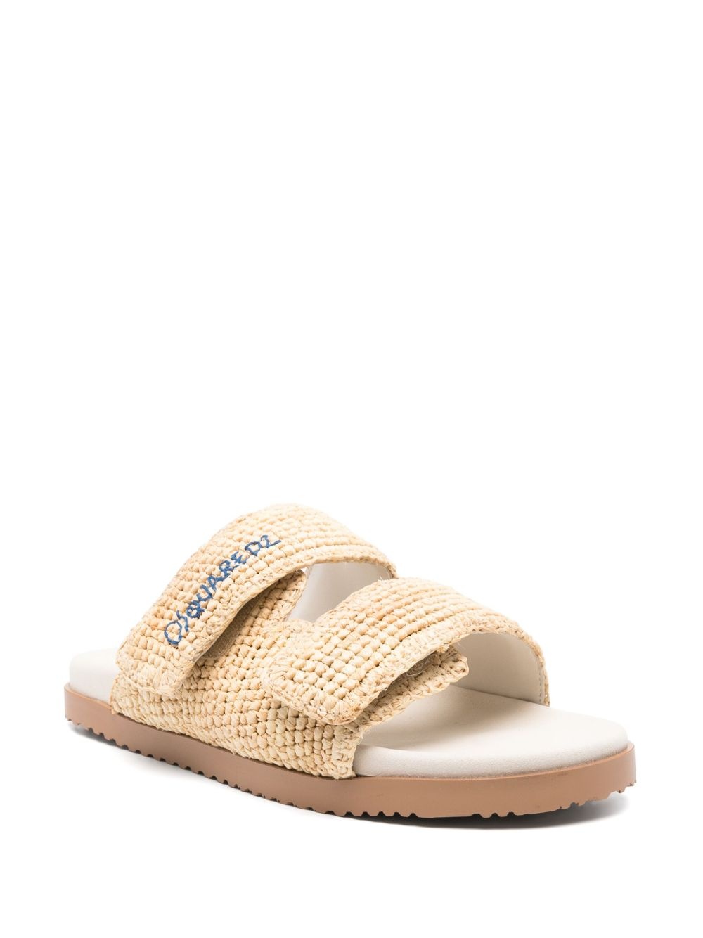logo-embroidered slides - 2