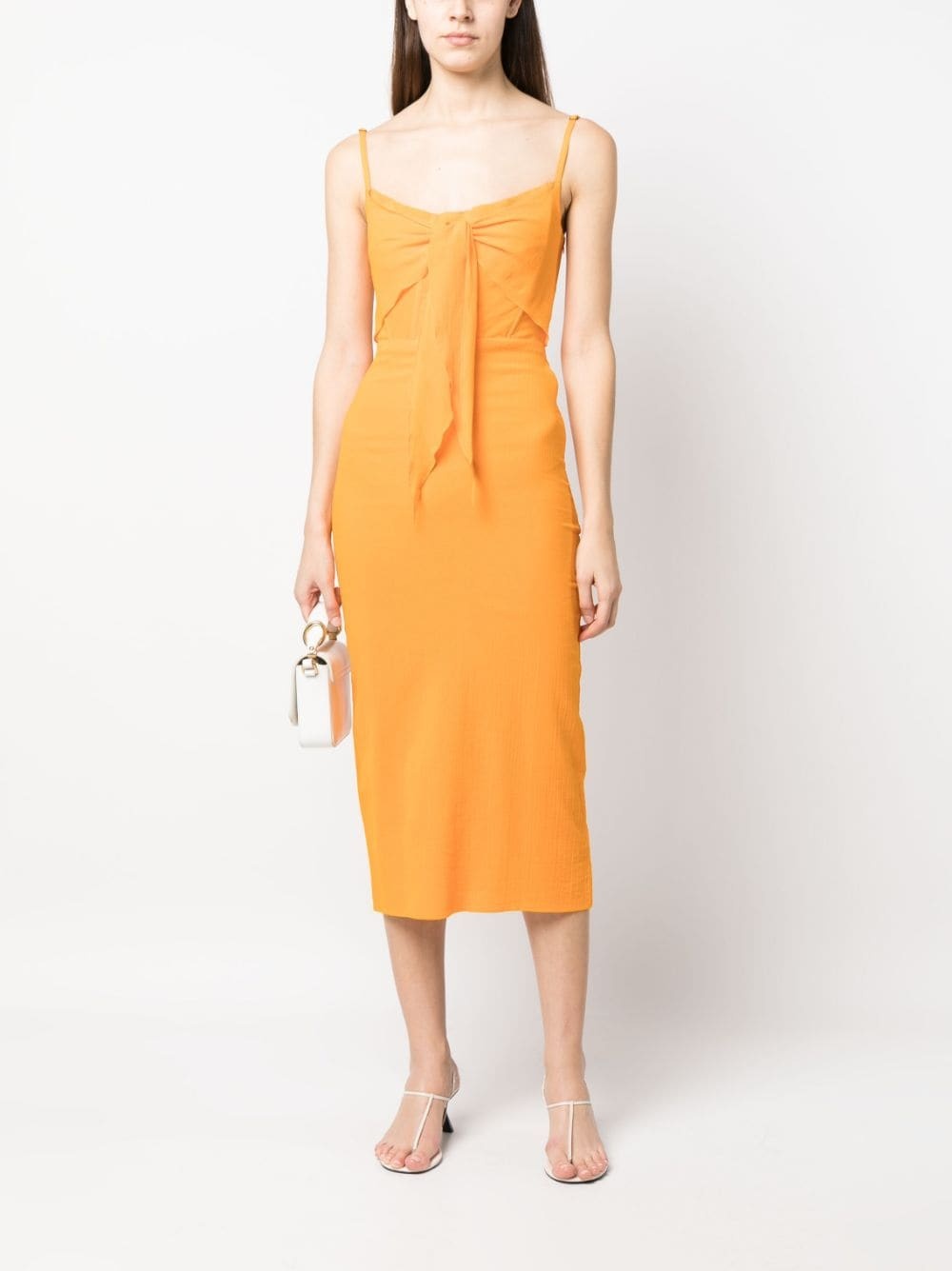 tie-detail midi dress - 2