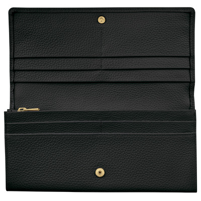 Longchamp Le Foulonné Continental wallet Black - Leather outlook