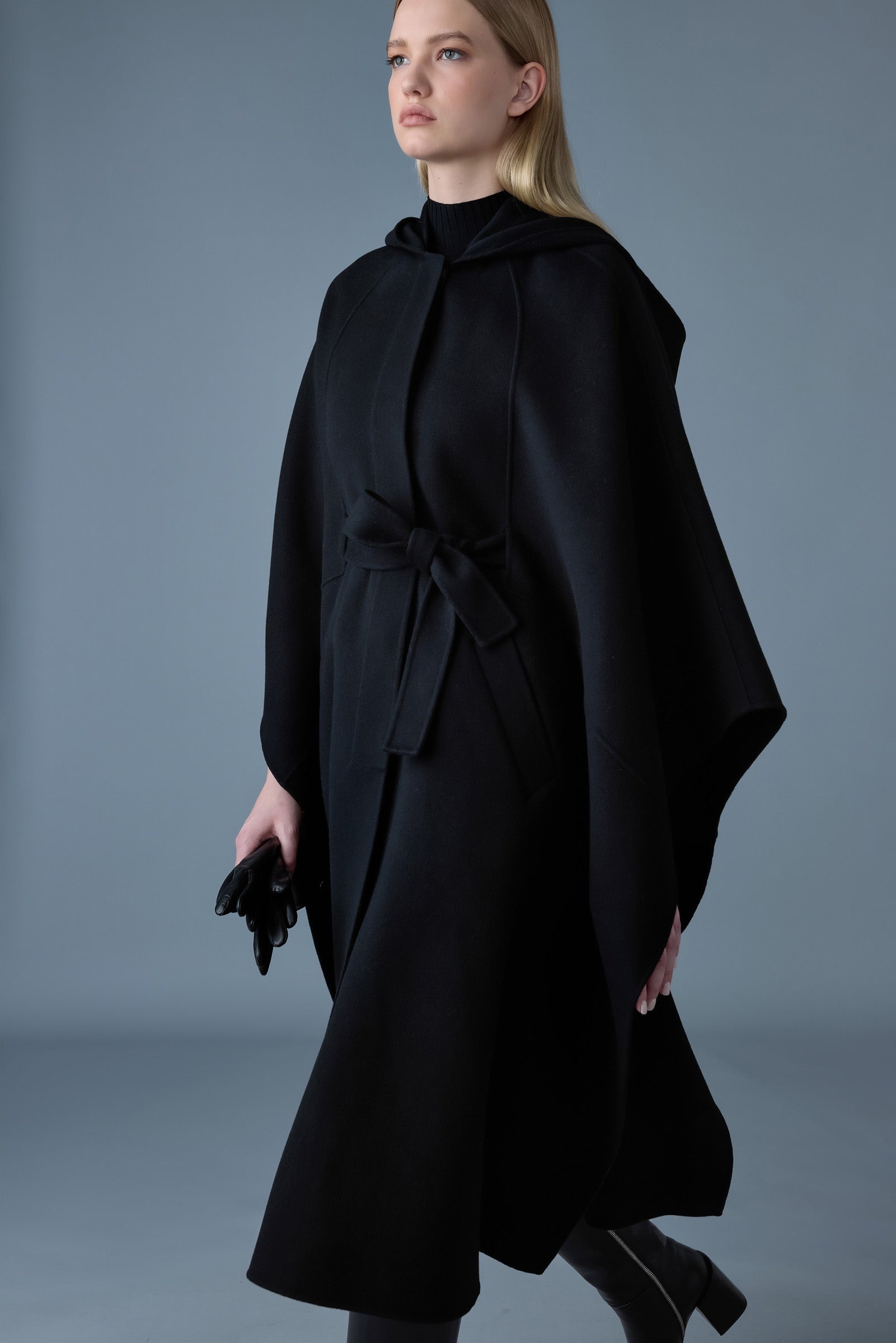 KIRSTYN Double-face wool cape coat - 5
