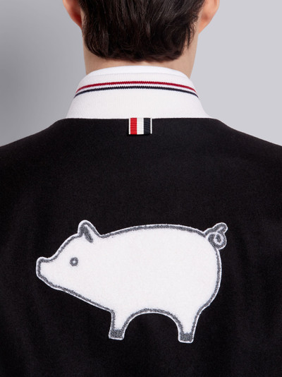 Thom Browne Black Wool Pig Icon Blouson Jacket outlook