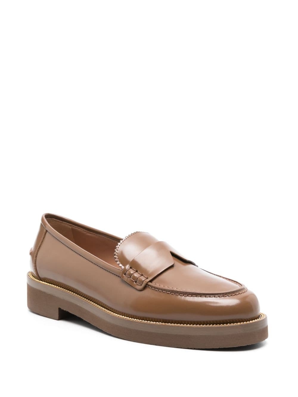 Aqua leather loafers - 2