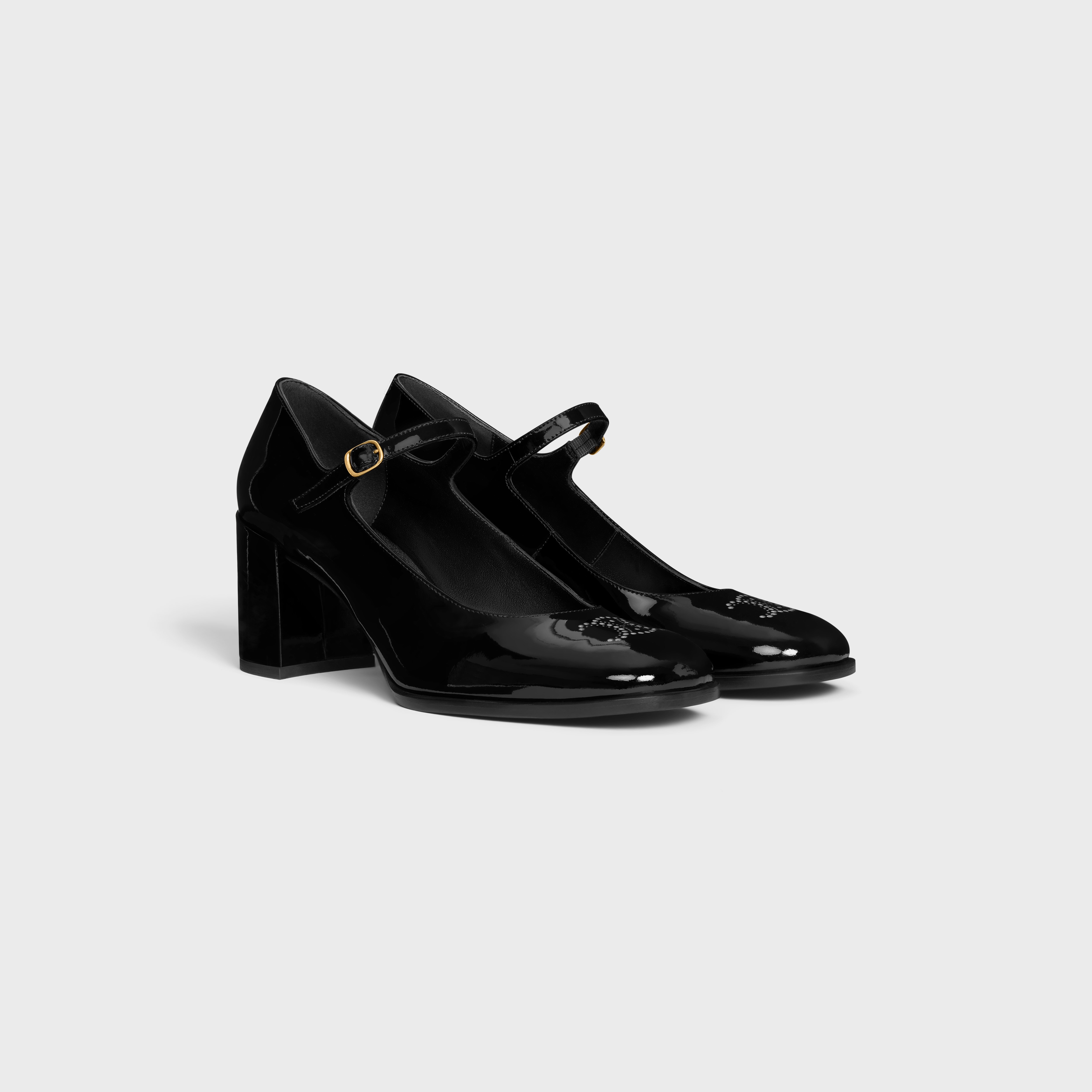 ★関税込み★ Celine Lily Slingback CELINE CELINE LILY PERFORATED TRIOMPHE BABIES in PATENT