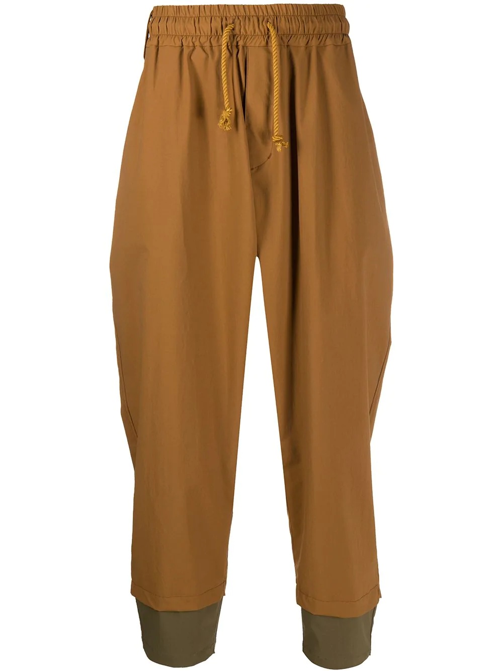 two-tone drop-crotch sarouel trousers - 1