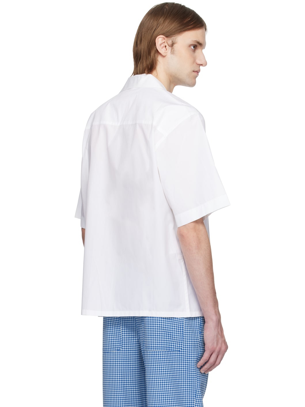 White Poplin Bowling Hidden Logo Shirt - 3