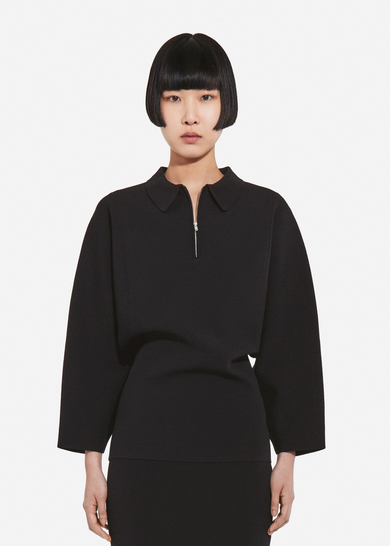 CO Collared Zipper Polo Top in Viscose outlook