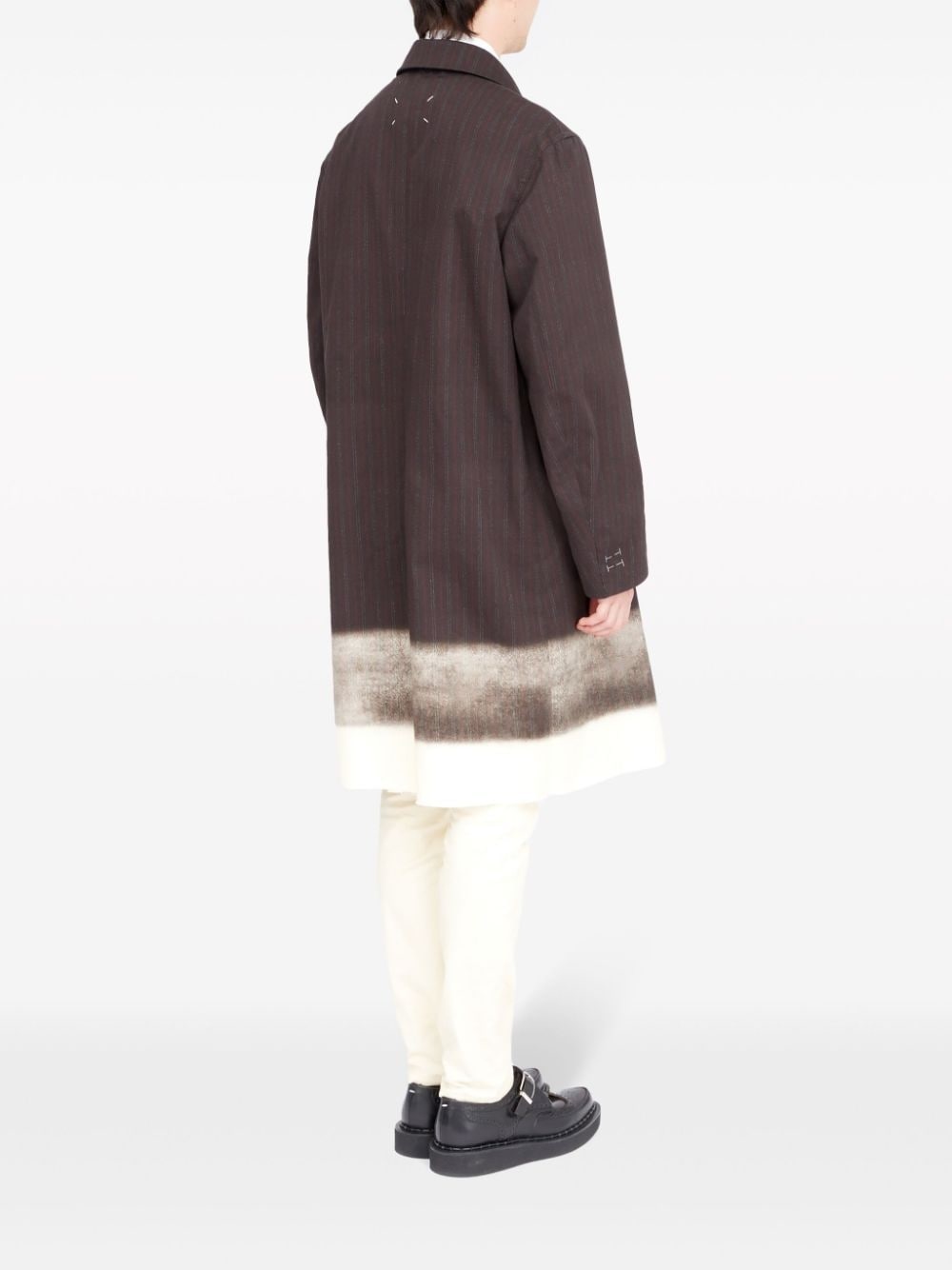 trompe l'oeil-print cotton coat - 4