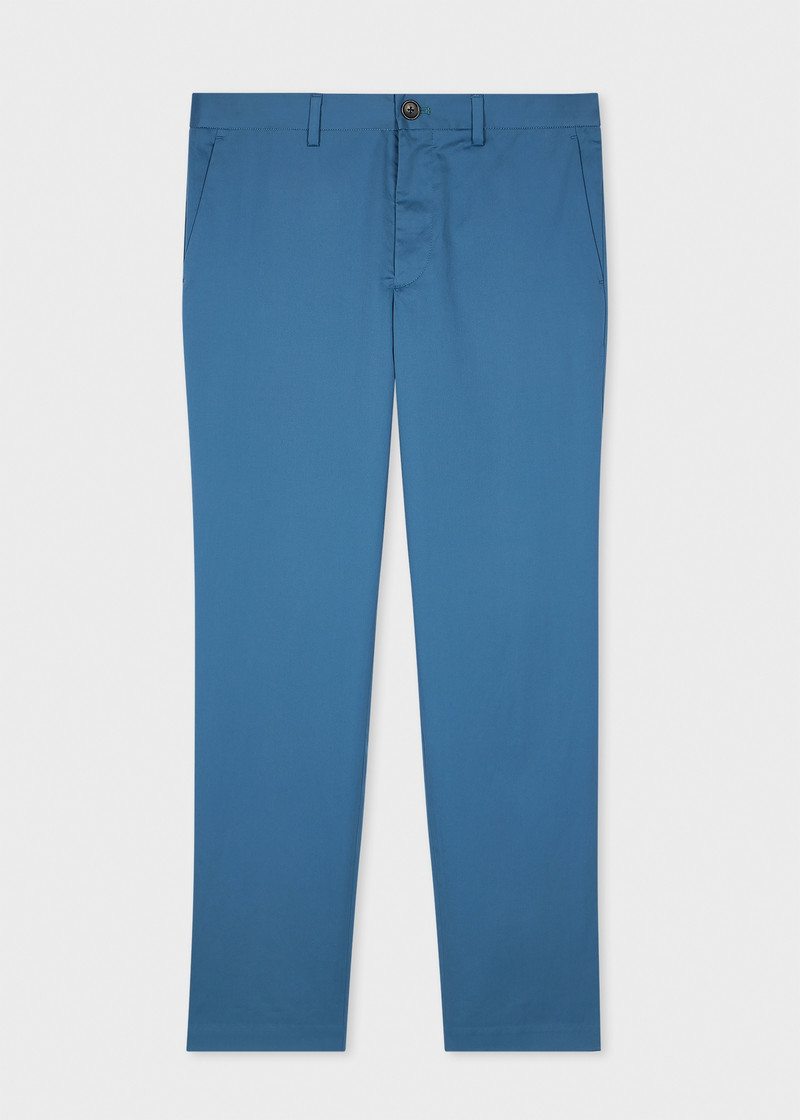 Mid-Fit Blue Stretch-Cotton Chinos 1