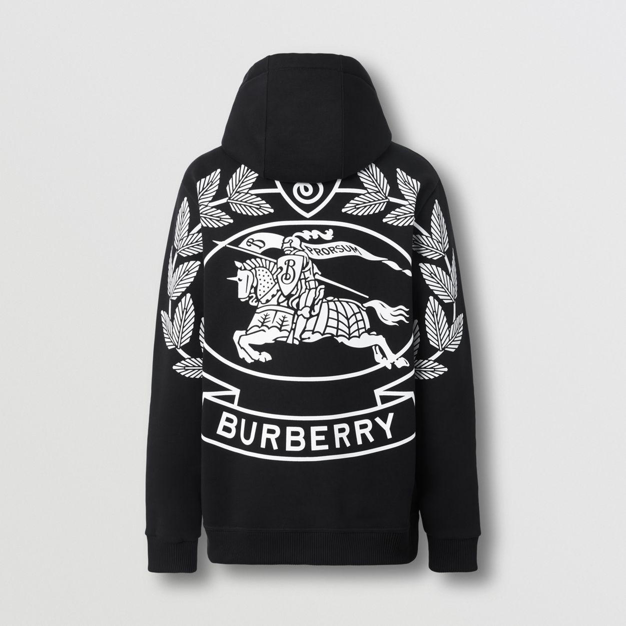 パーカー・フーディ Burberry Embroidered viscose blend sweatshirt Burberry Embroidered EKD Cotton Blend Hoodie Pale Grey