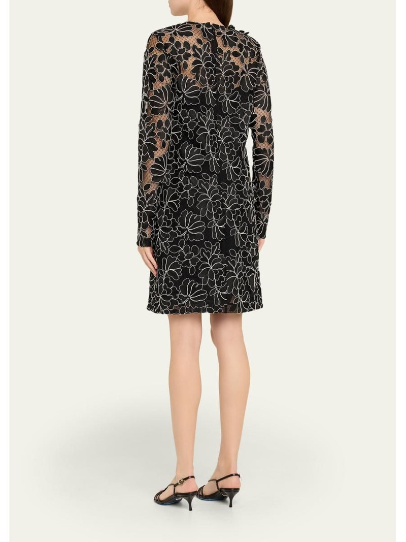 Holly Floral Lace Long-Sleeve Mini Dress 3