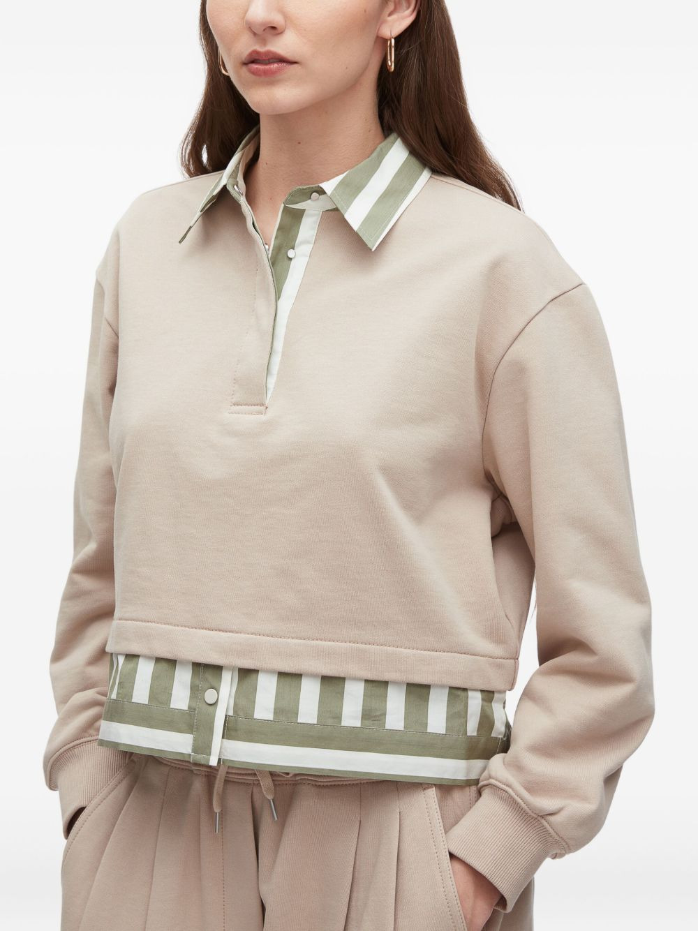Polo-neck striped-panel top - 4