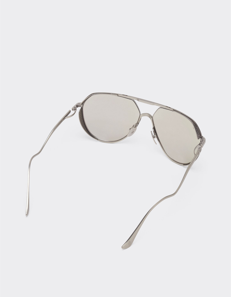 Ferrari sunglasses in matt silver-tone titanium with silver mirror lenses 5