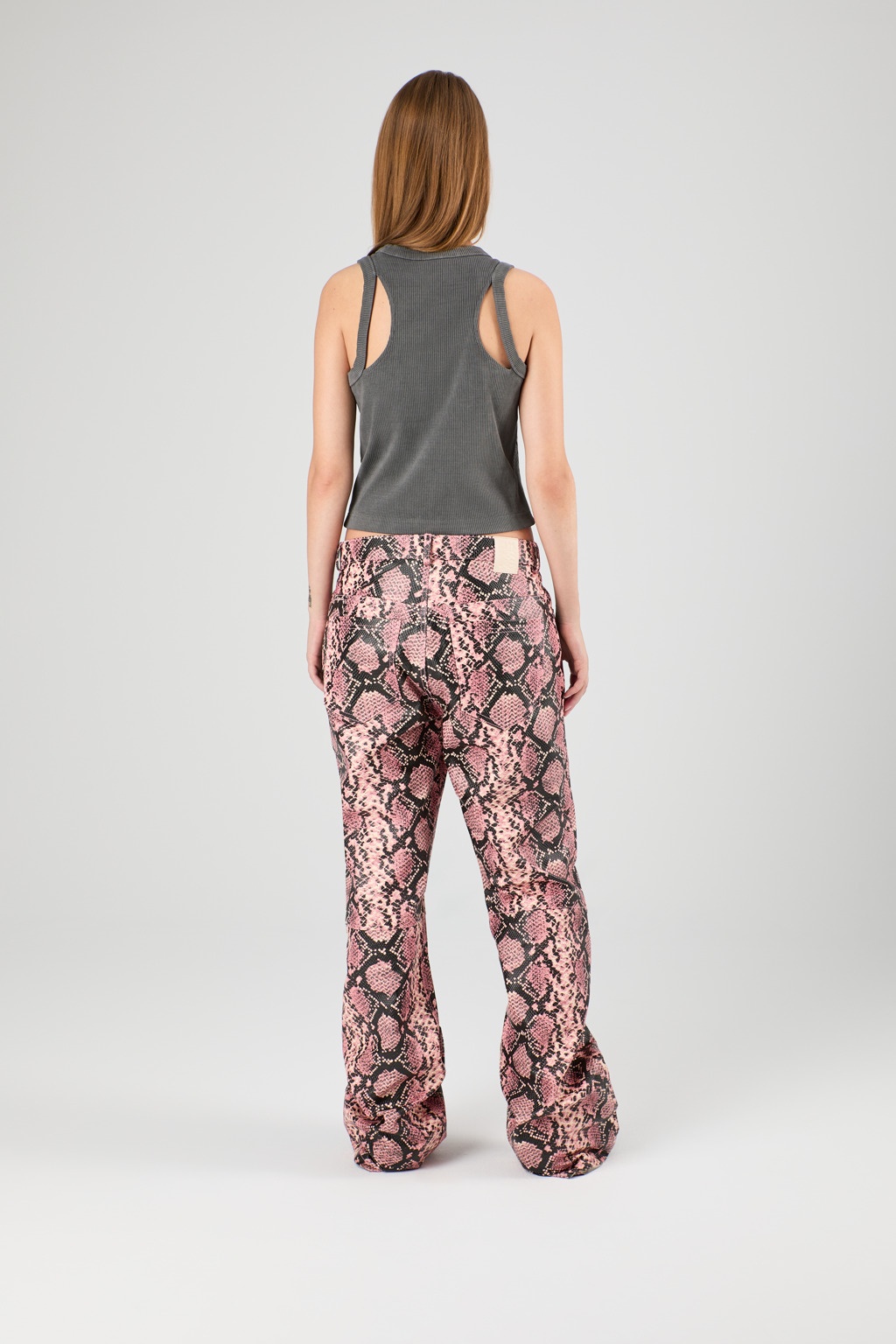Pink Snake Leather Trousers - 5