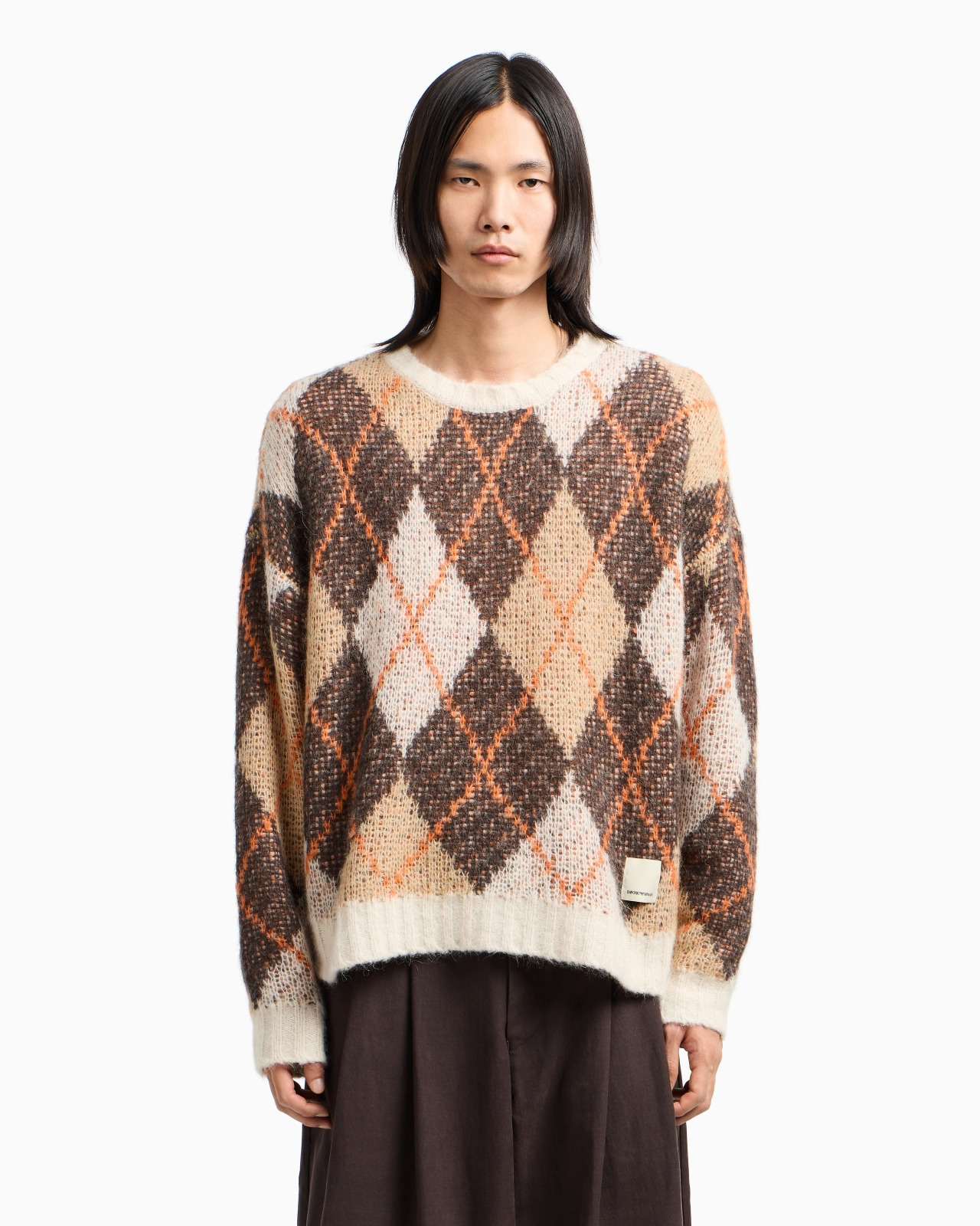 NEW YORK CAPSULE COLLECTION OVERSIZED JUMPER IN A JACQUARD WOOL BLEND WITH AN ARGYLE MOTIF - 4