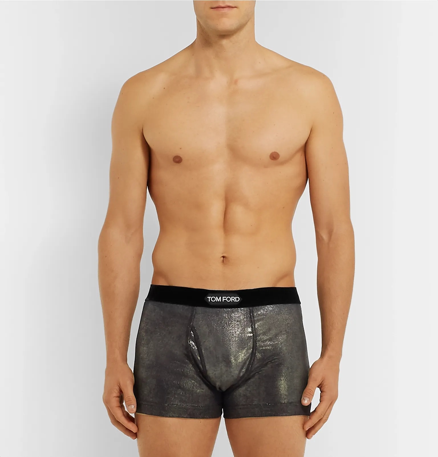 Velvet-Trimmed Metallic Stretch-Cotton Jersey Boxer Briefs - 2