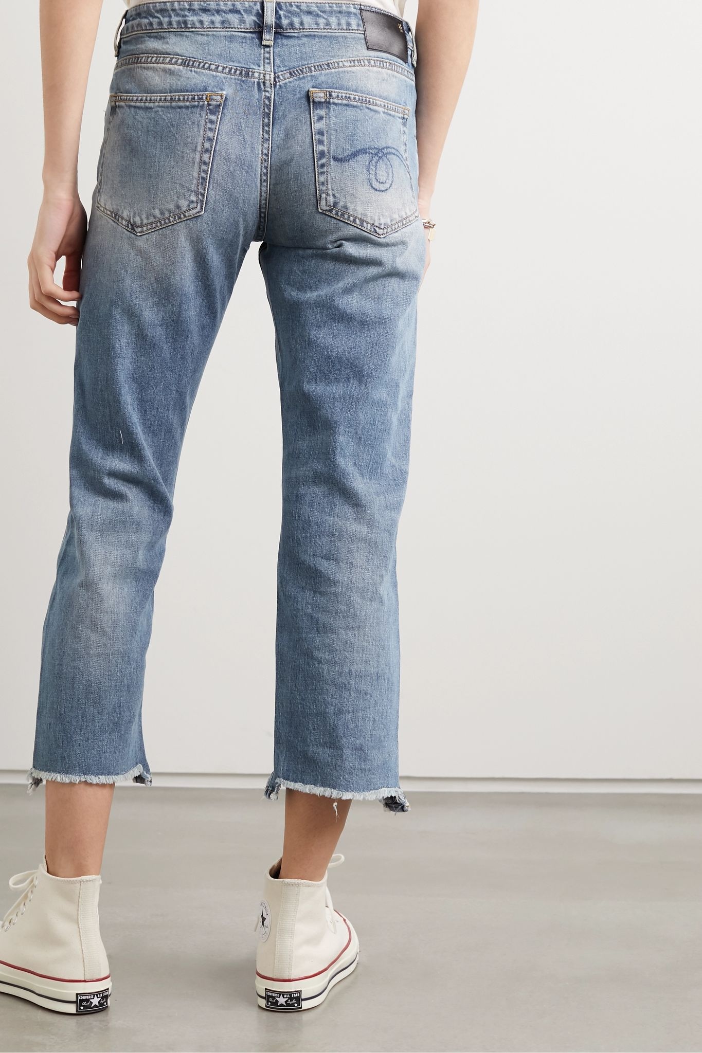 Boy Straight cropped frayed mid-rise straight-leg jeans - 4