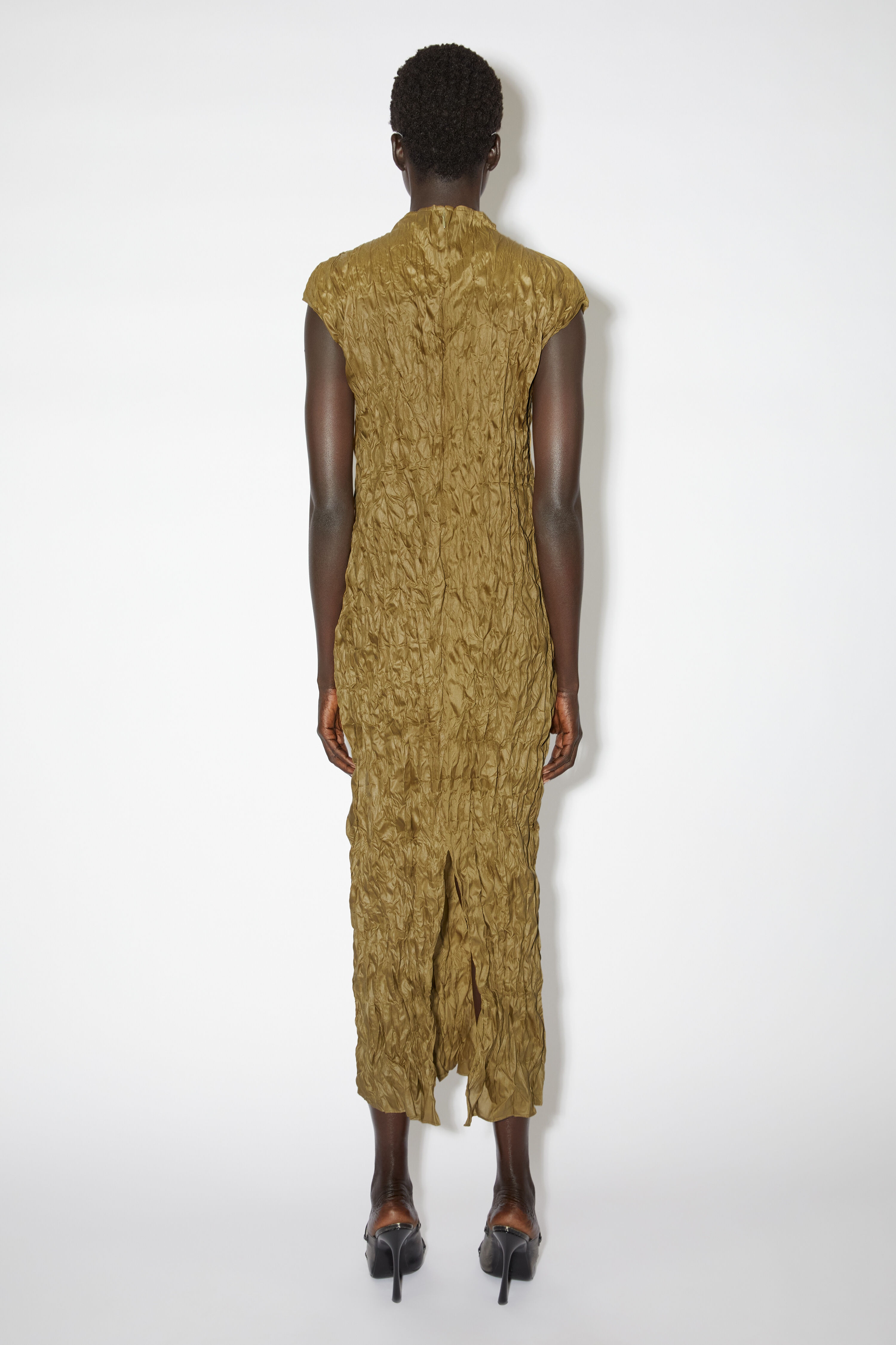 Crinkled dress - Seaweed green - 3