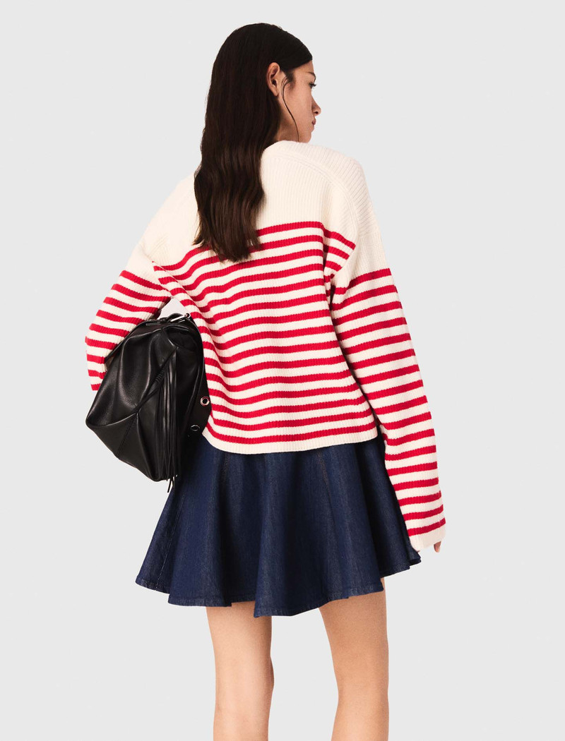 Striped rib knit sweater 4