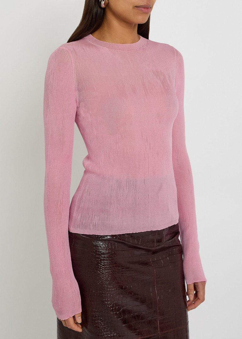 KHAITE Khaite Mosi Fine-knit Silk top outlook