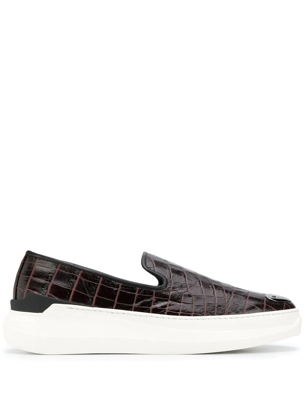 crocodile-effect slip-on sneakers  - 1