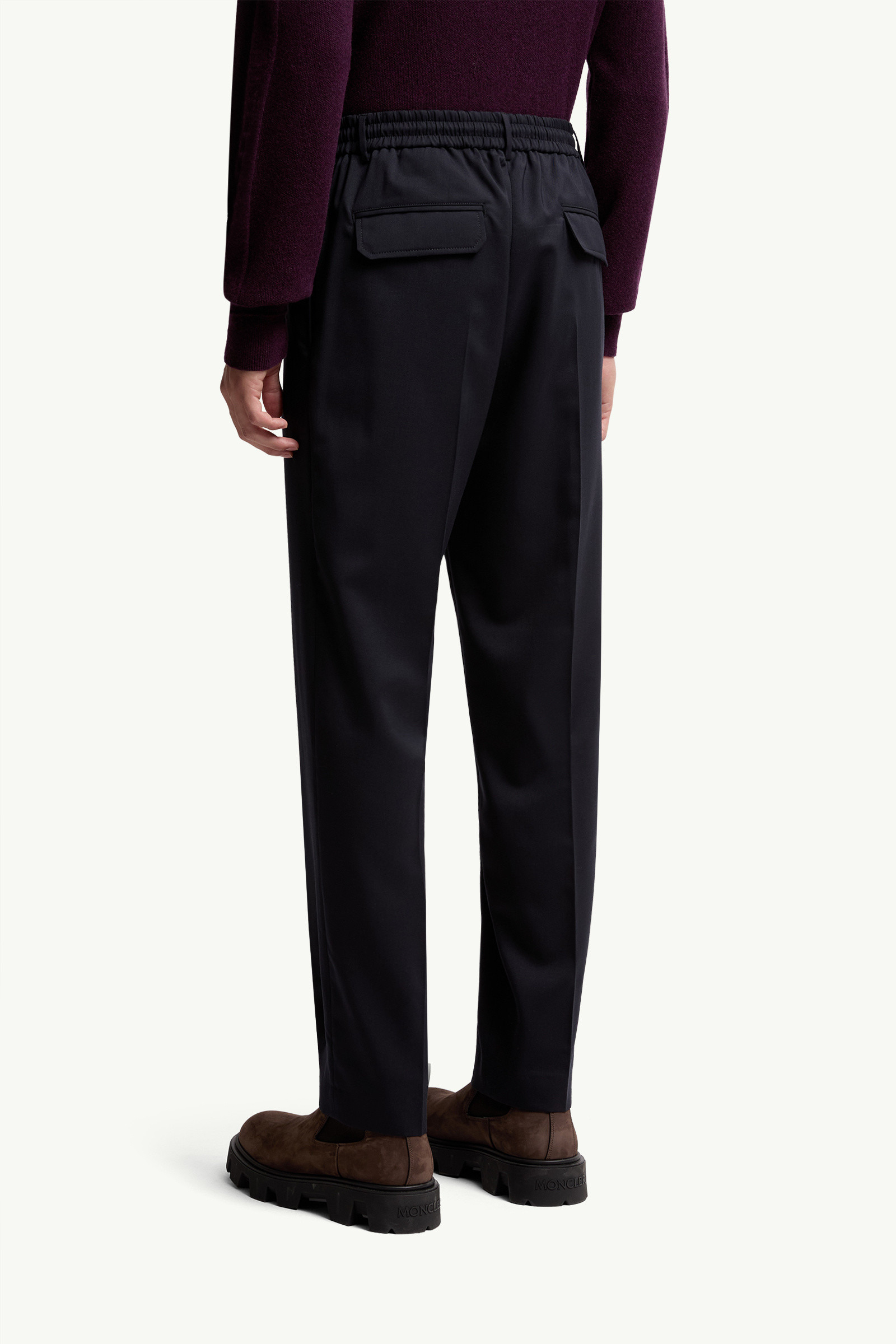 Wool Blend Gabardine Tailored Pants - 5