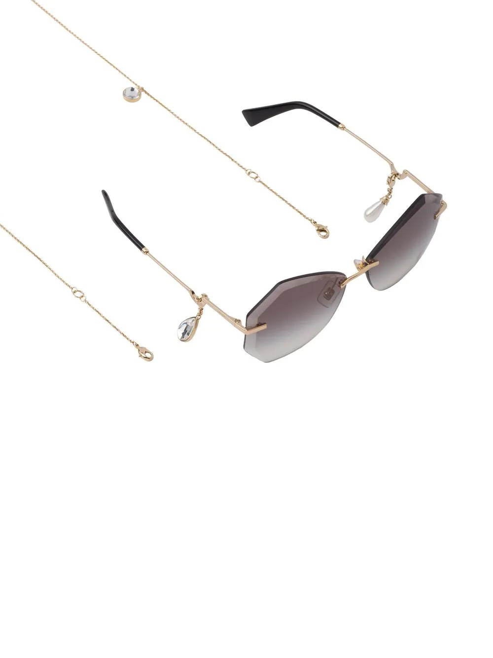 crystal-embellished eyewear chain - 3