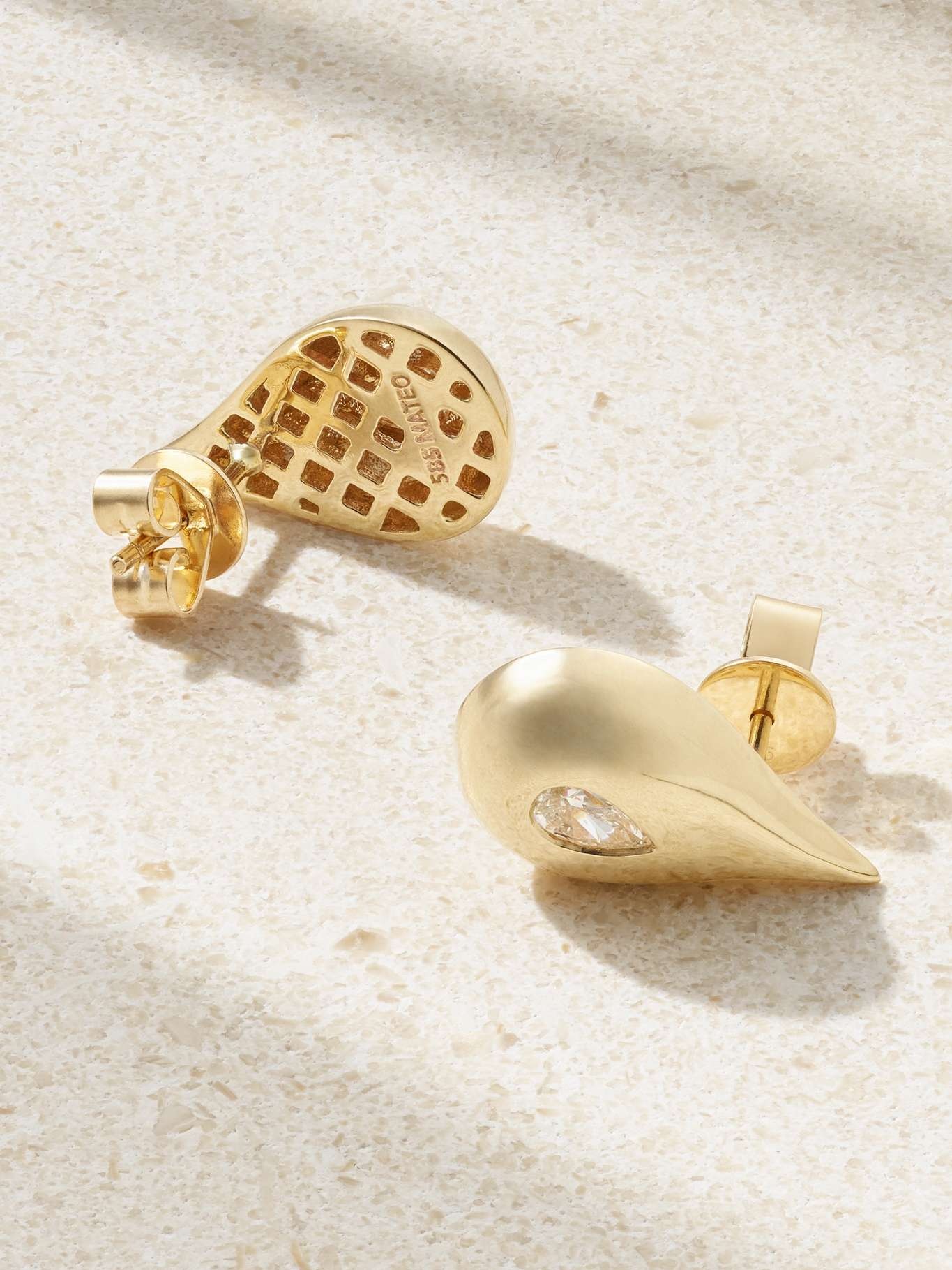 Water Droplet 14-karat gold diamond earrings - 3