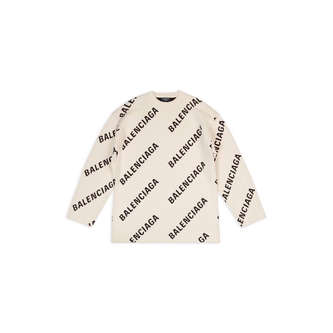 Men's Allover Logo Crewneck in White - 1