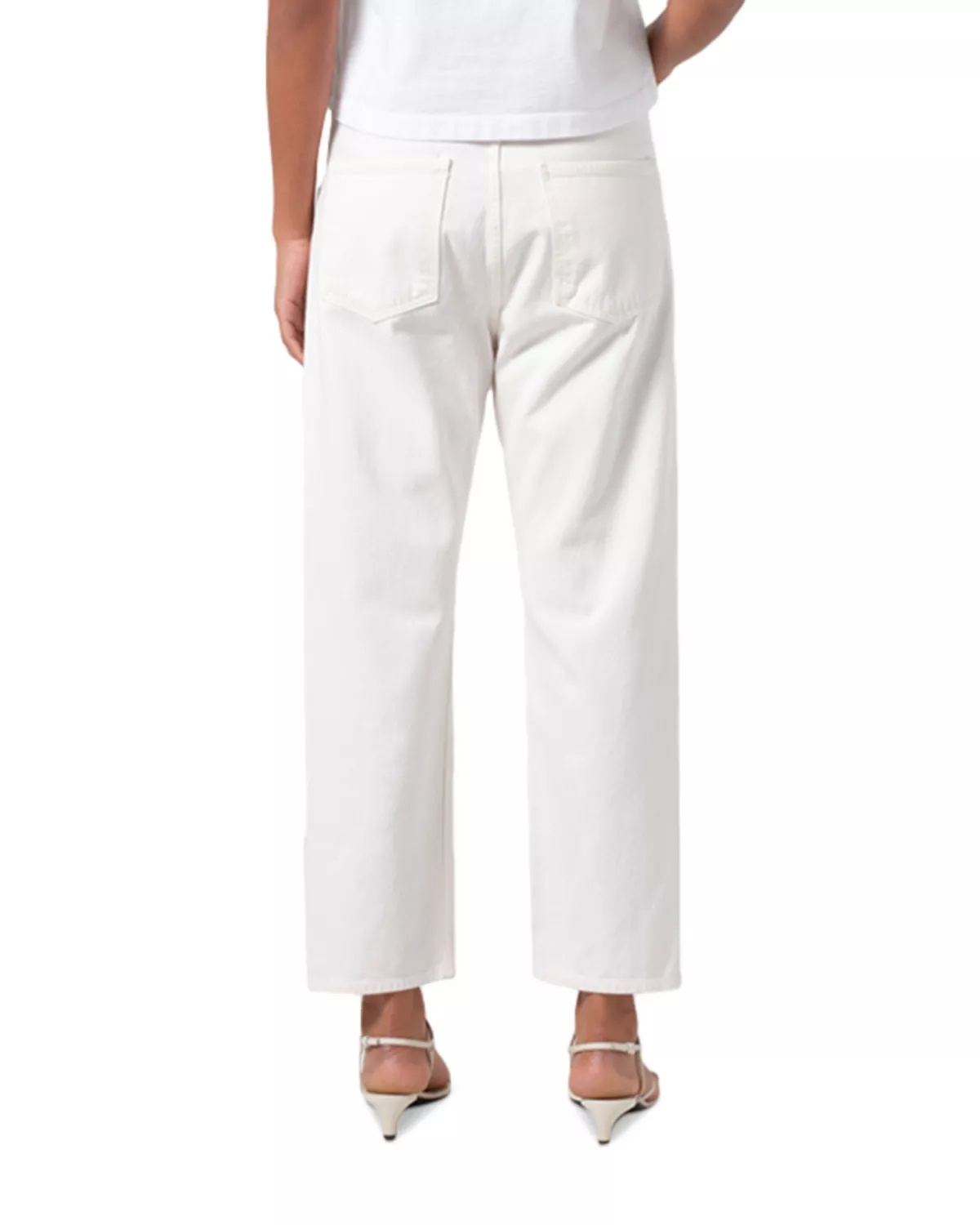 90's Mid Rise Cropped Straight Leg Jeans in Fortune Cookie - 3