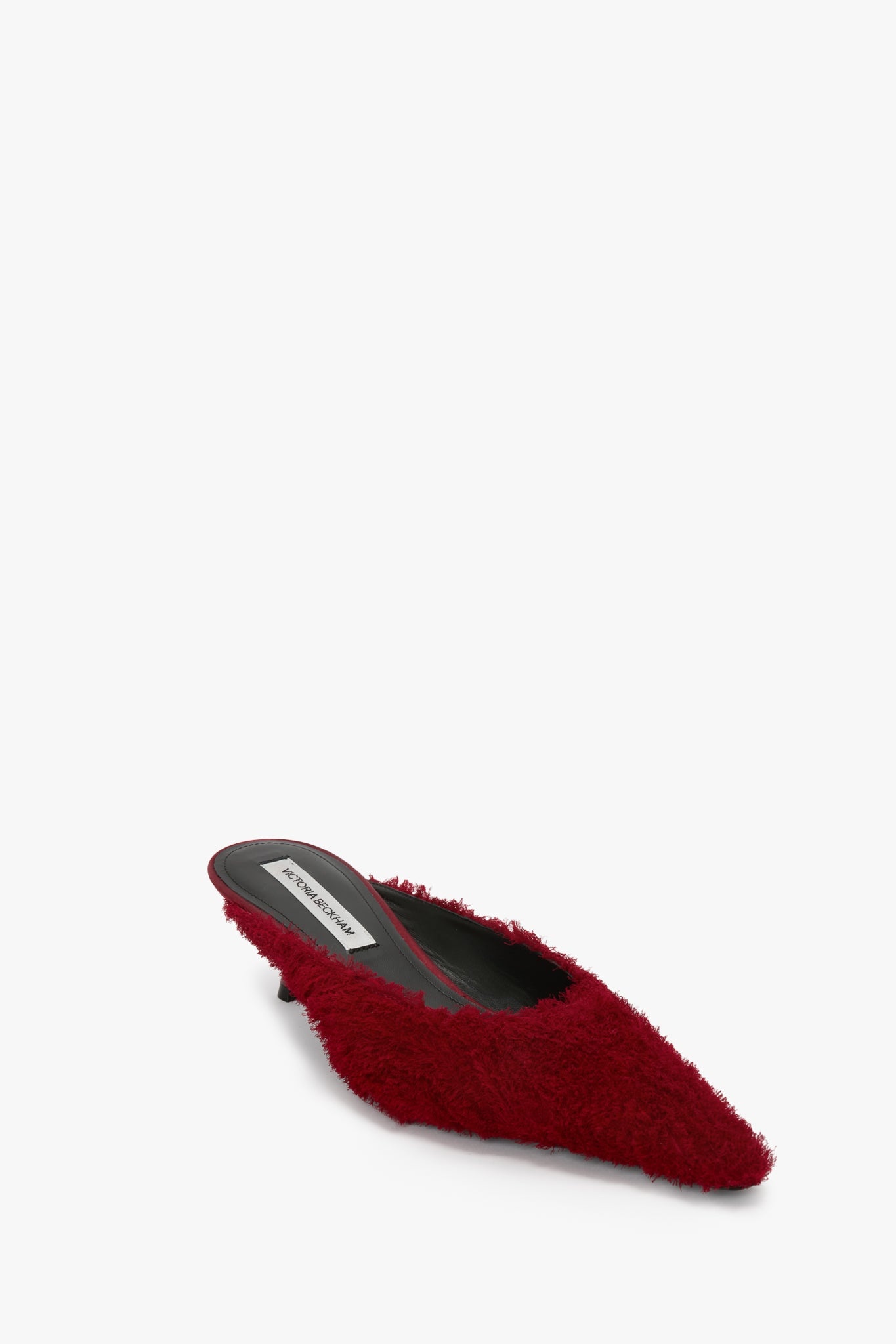 Sloan Mule In Cherry Red Embroidered Satin - 2