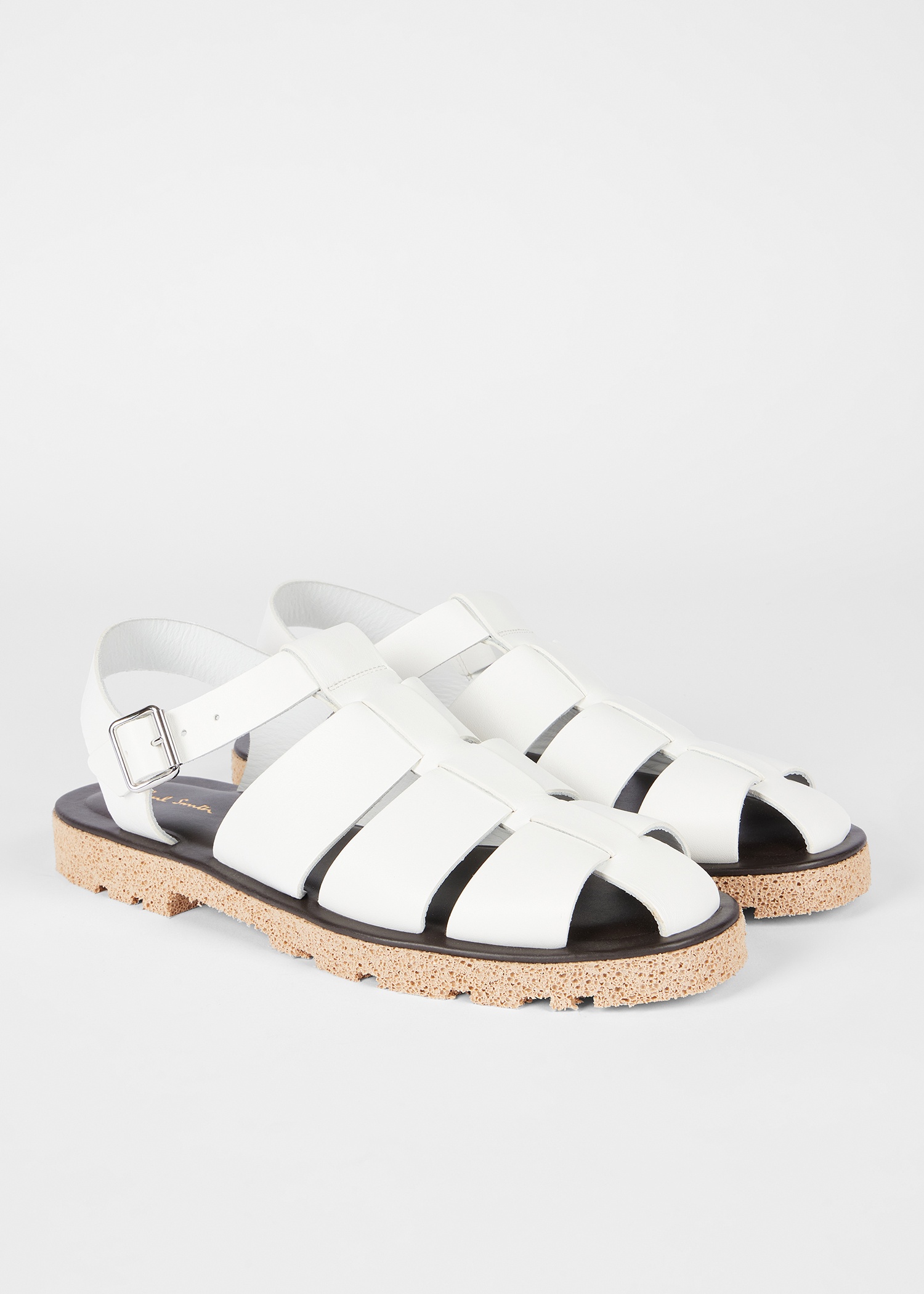 White Leather 'Sandoval' Fisherman Sandals - 4