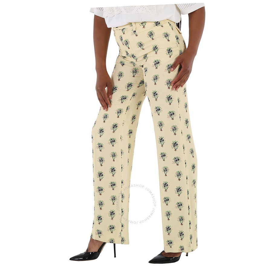 Chloe Ladies Soft Powder Crepe Floral Pants - 5
