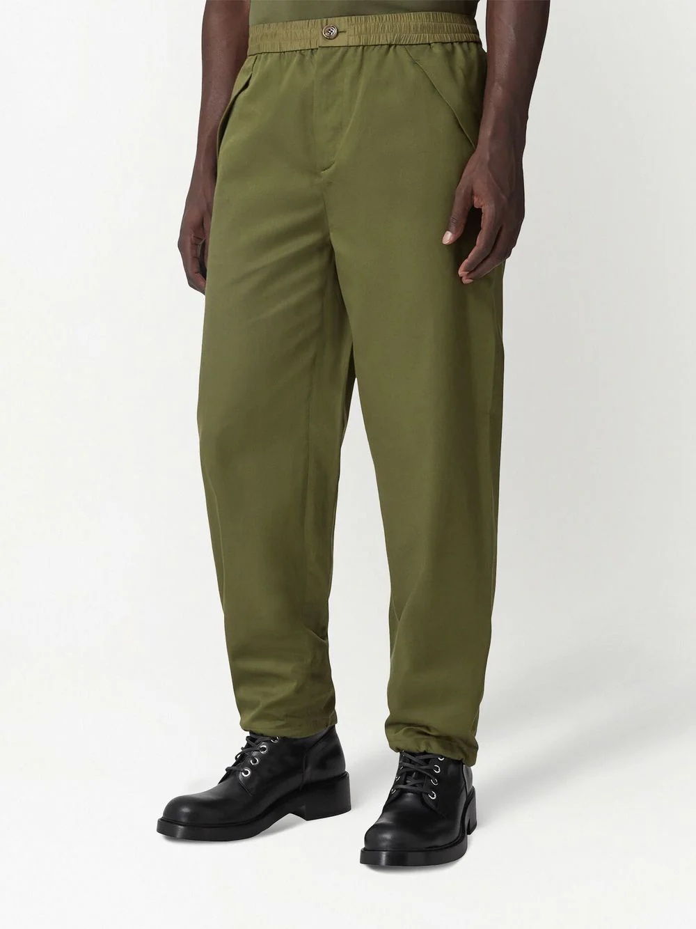 contrast-trim twill trousers - 3