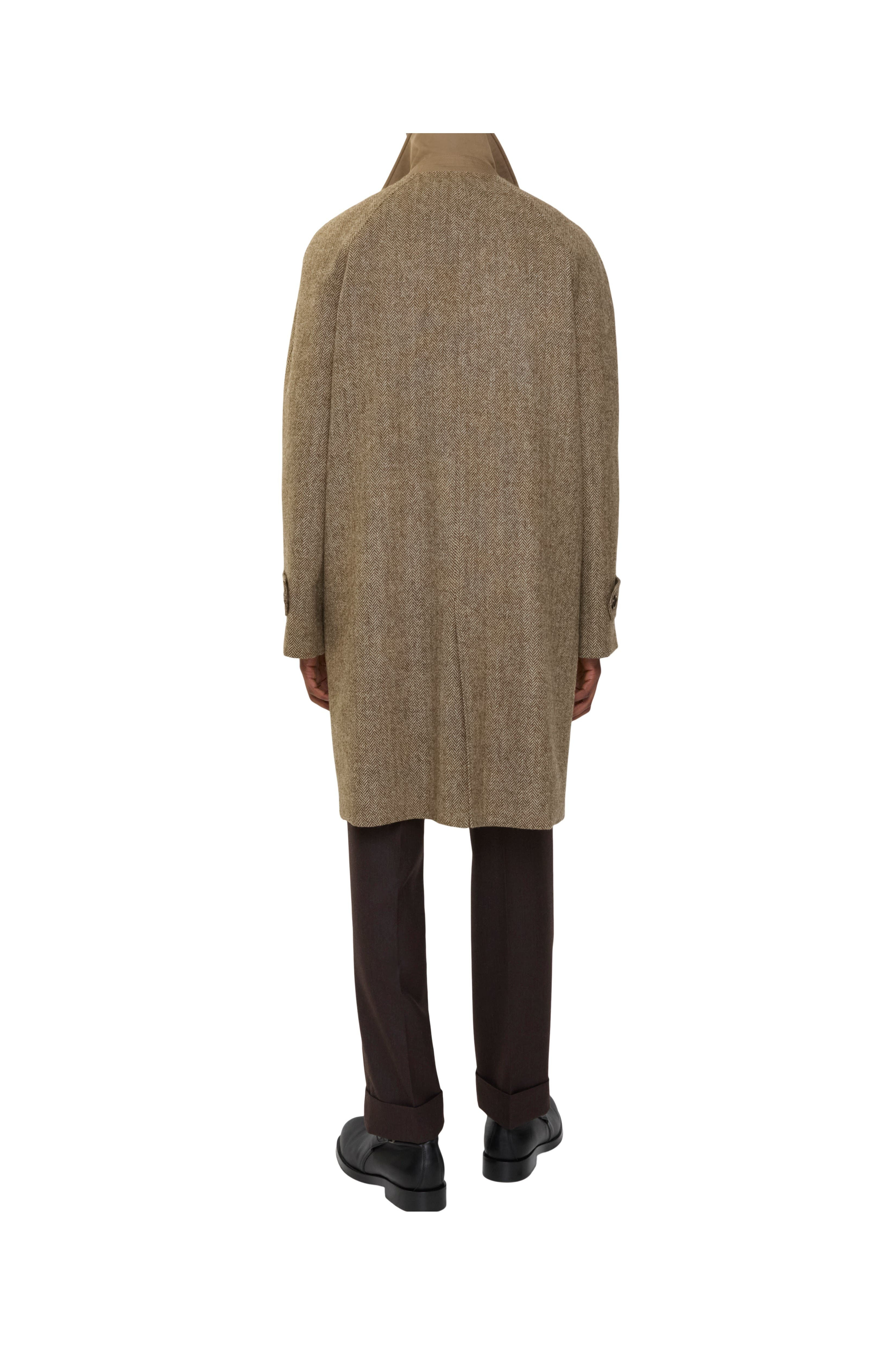 burberry Long Reversible Herringbone Wool Car Coat in Clay Brown at Nordstrom - 3