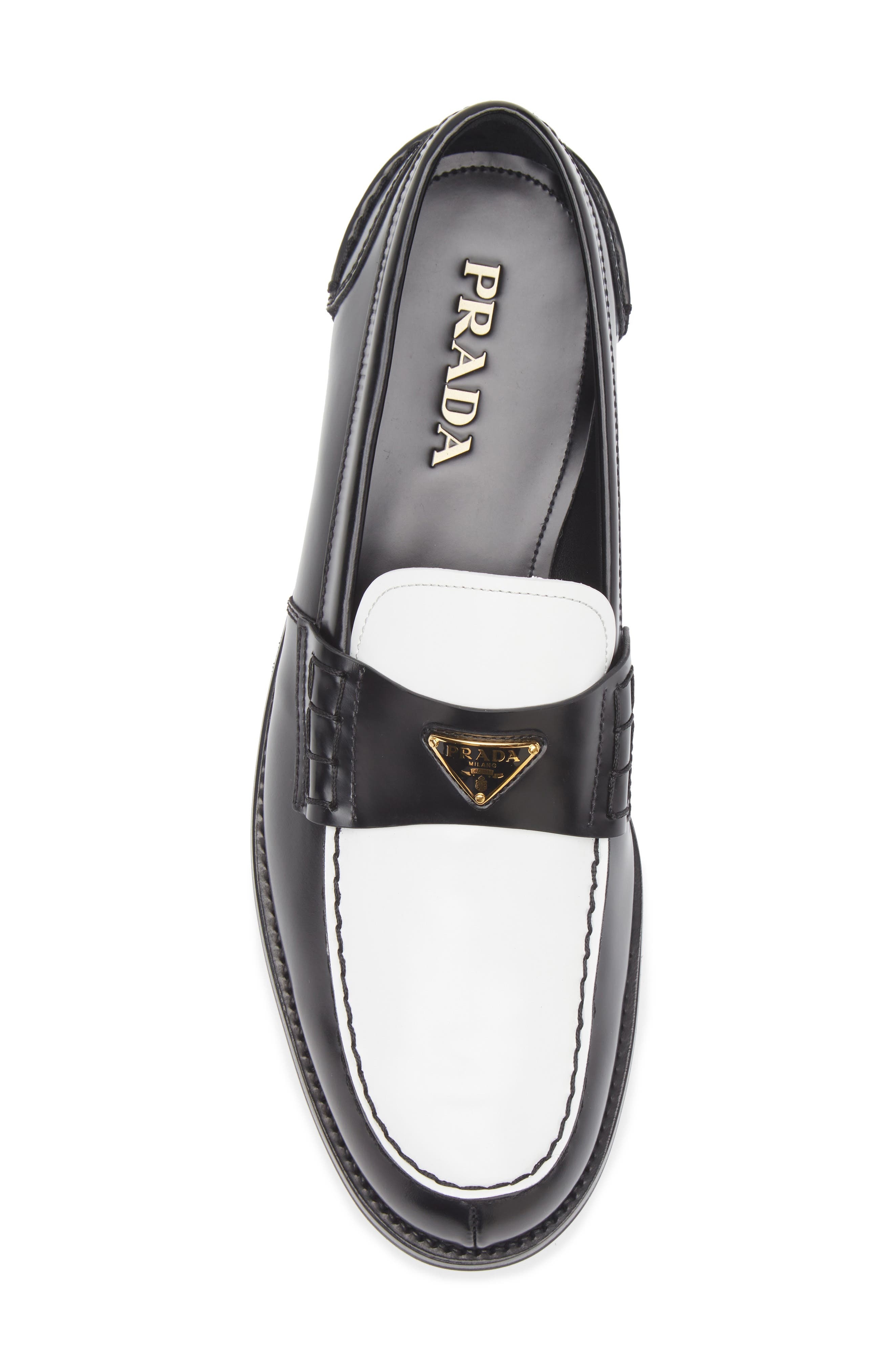 Prada Colorblock Loafer in Nero/Bianco at Nordstrom - 5
