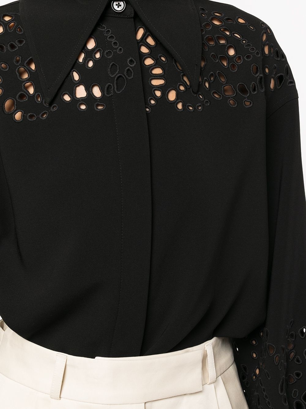 broderie anglaise crepe shirt - 5