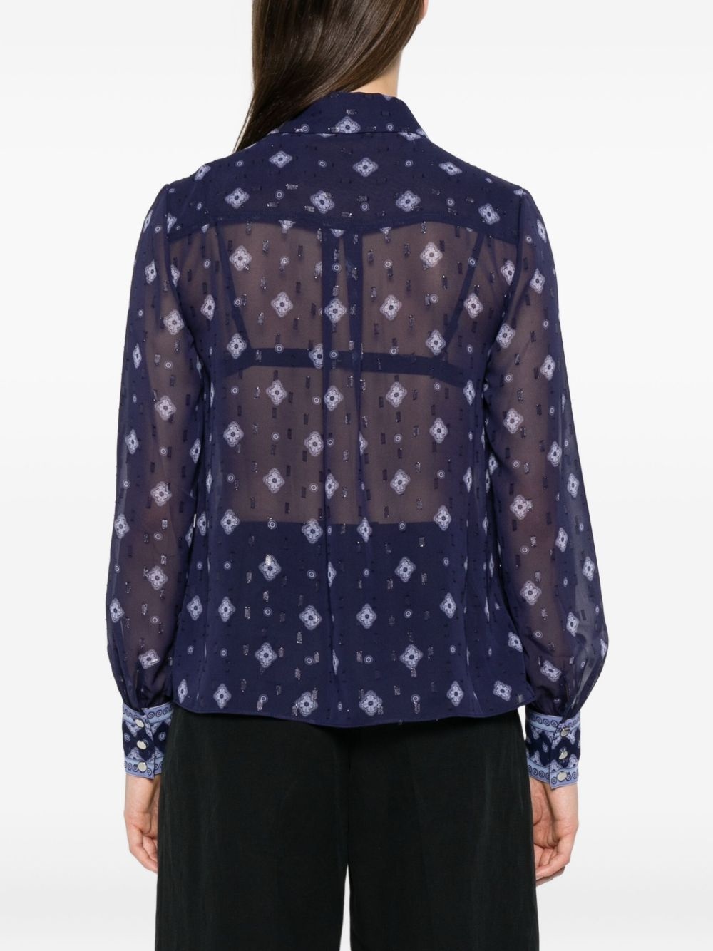 patterned chiffon blouse - 4