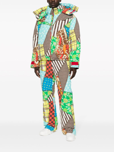 ERL patchwork-print straight-leg trousers outlook