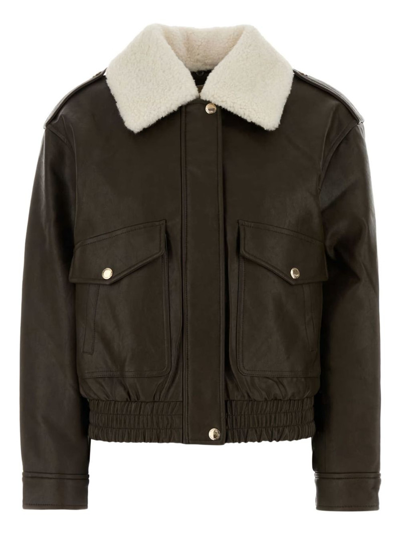 long-sleeve shearling-collar jacket 1