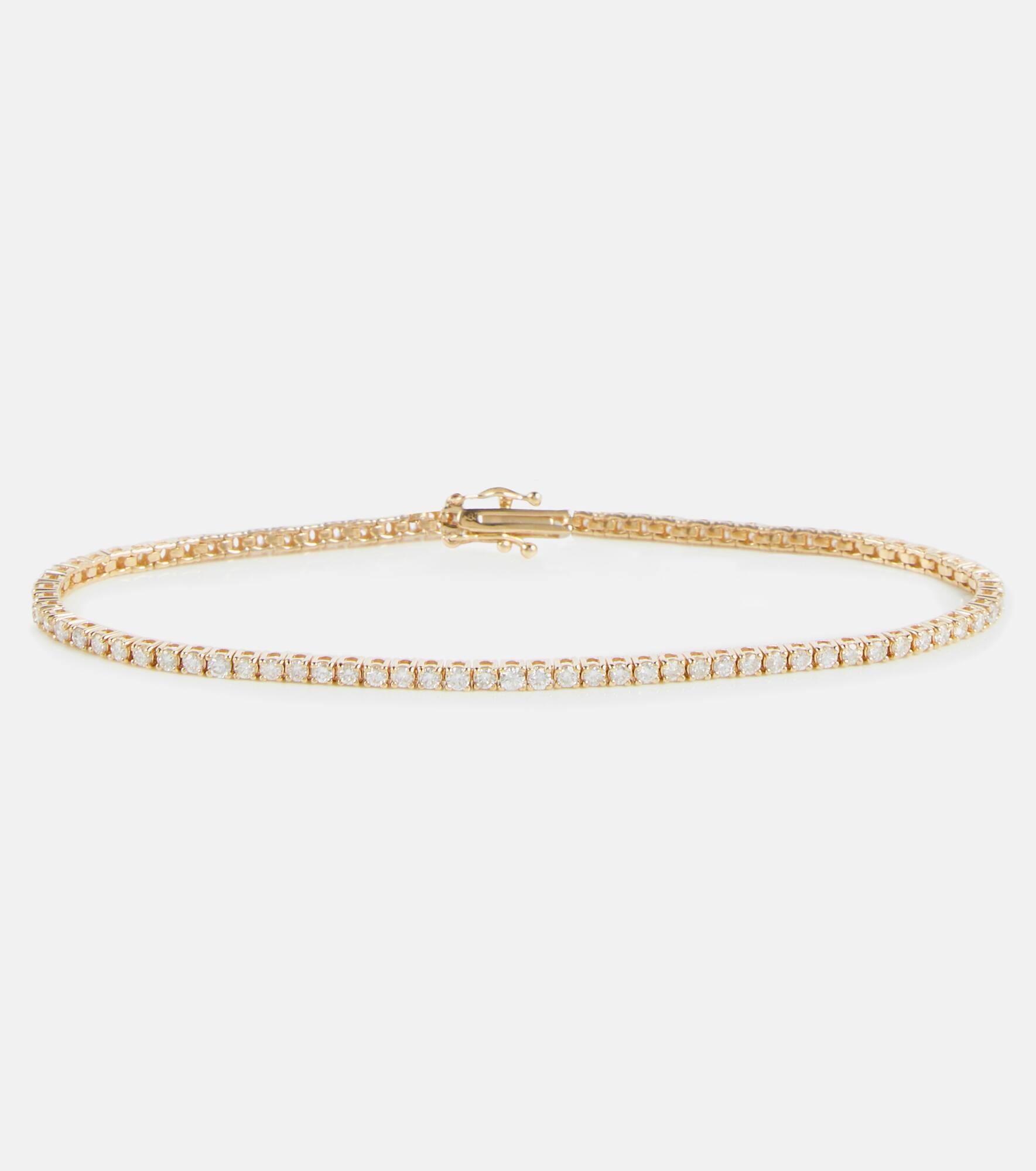 14kt gold tennis bracelet with diamonds - 1