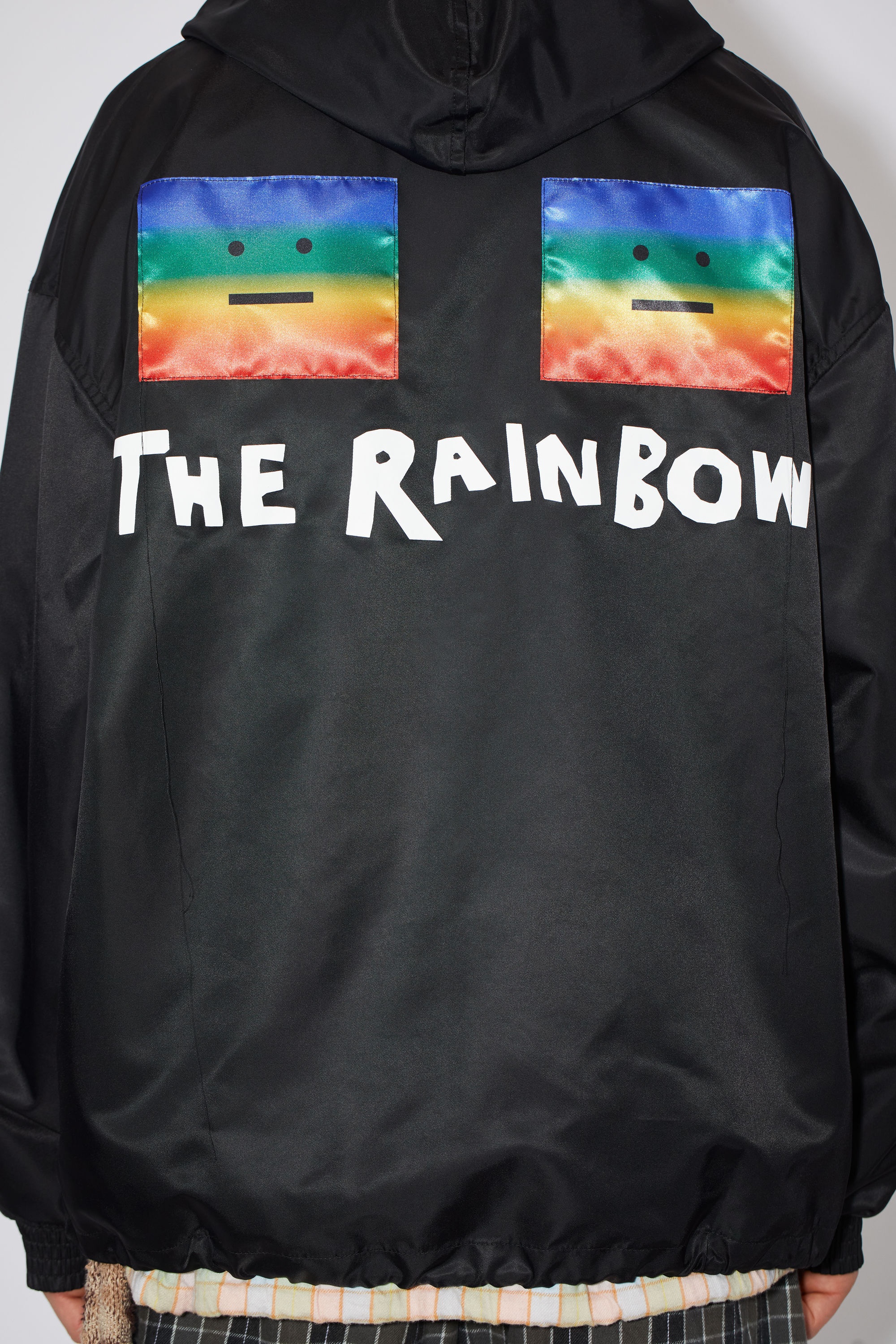 Rainbow hooded nylon jacket - Black - 5