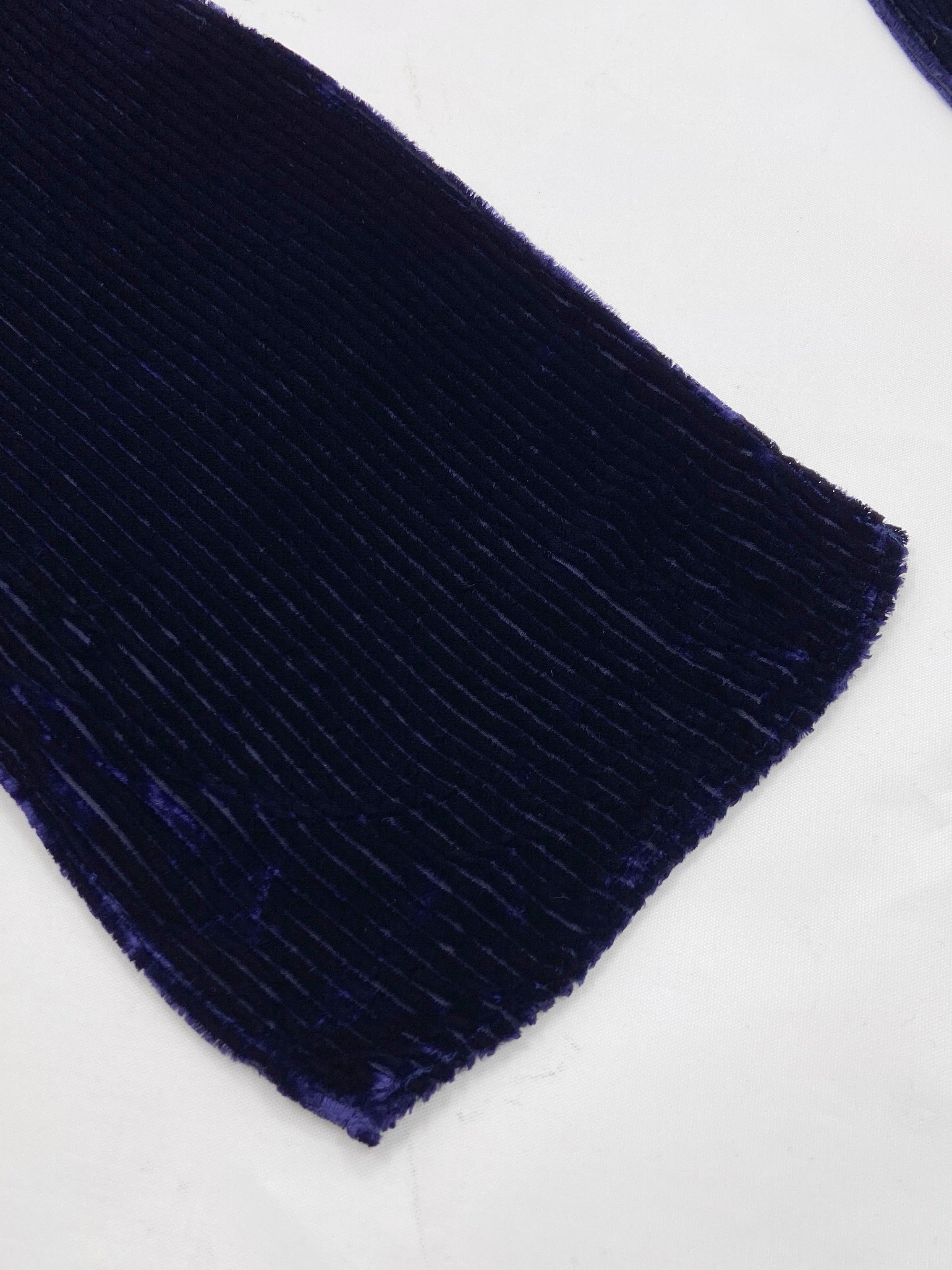 Gucci Fall 1996 Tom Ford Blue Velvet Striped Silk Scarf Neckpiece - 13