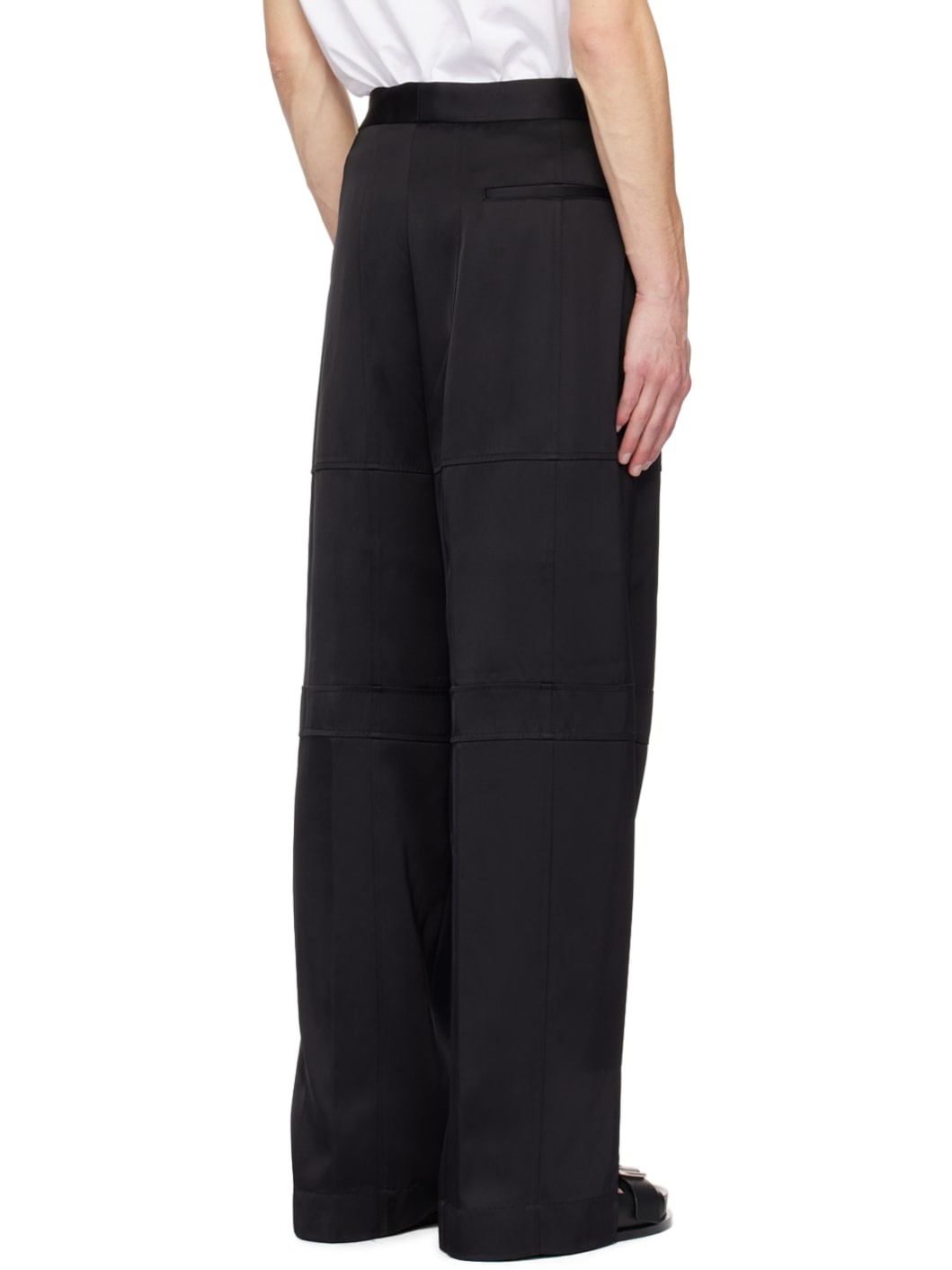 Black Paneled Trousers - 3