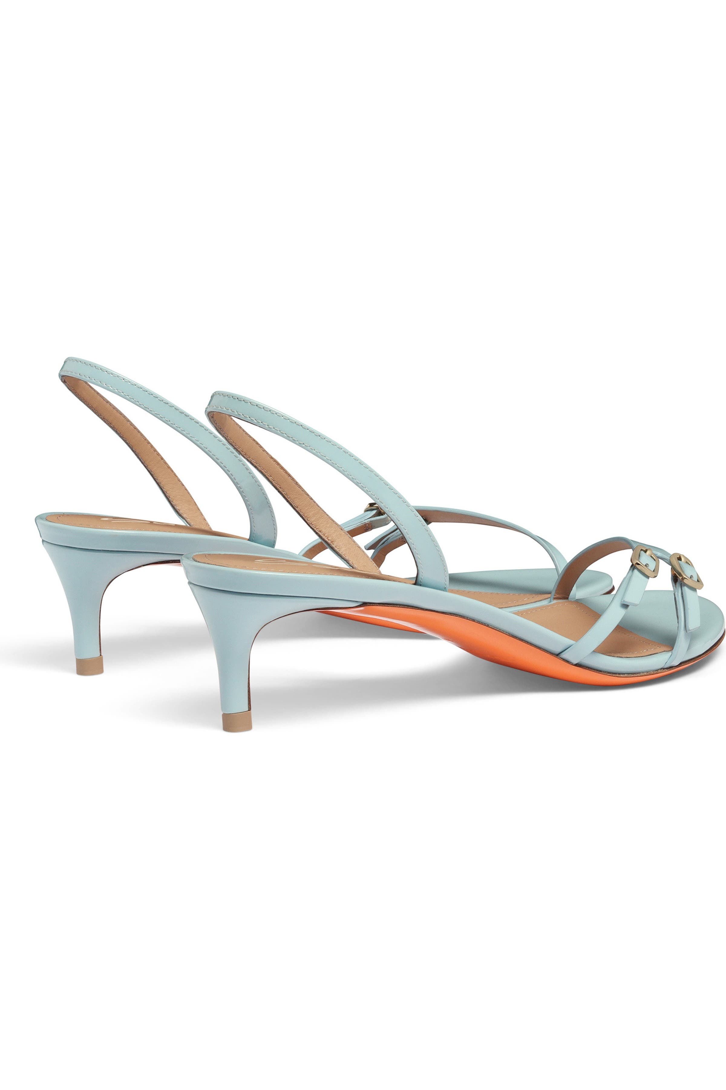 Santoni Women's patent leather mid-heel sandal in Blue at Nordstrom - 9