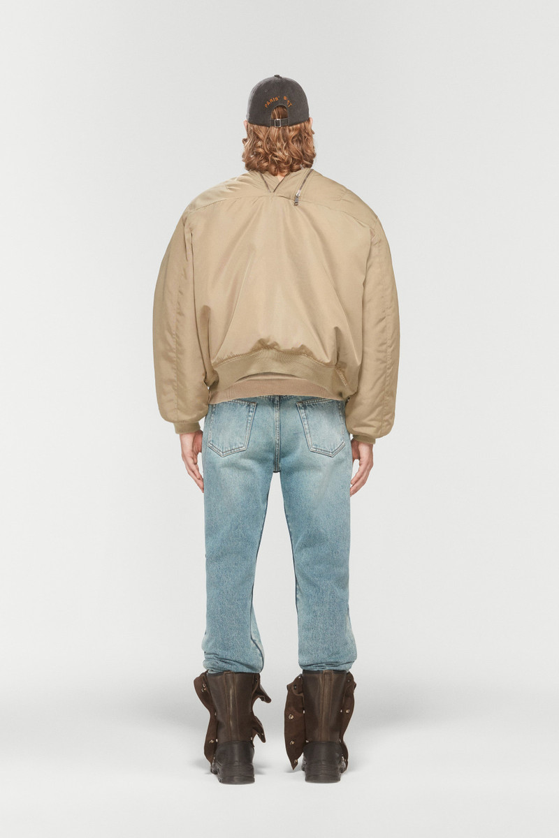 DOUBLE ZIP PINCHED LOGO BOMBER 6