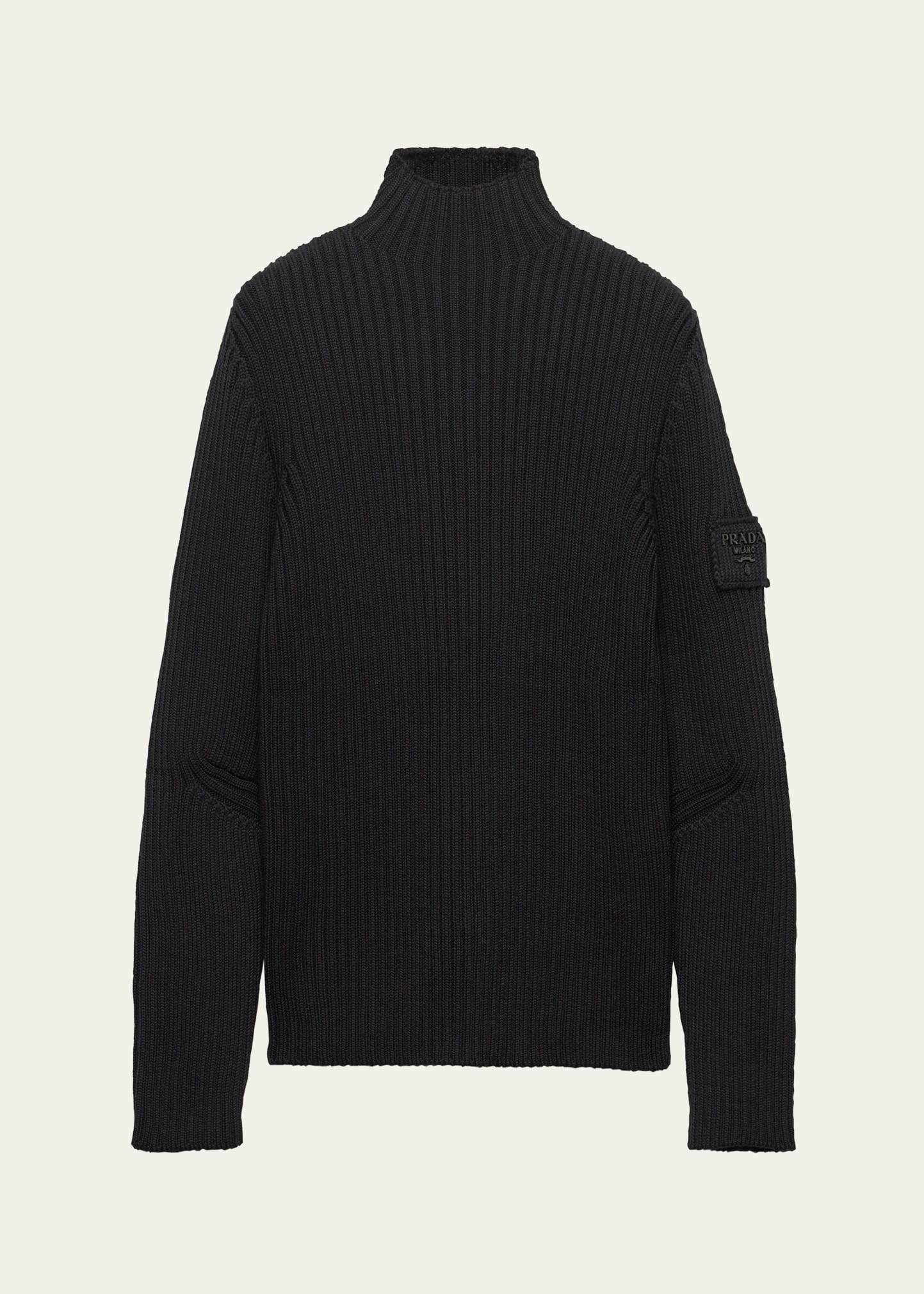 Men's Ribbed Wool Mock-Neck Sweater - 1