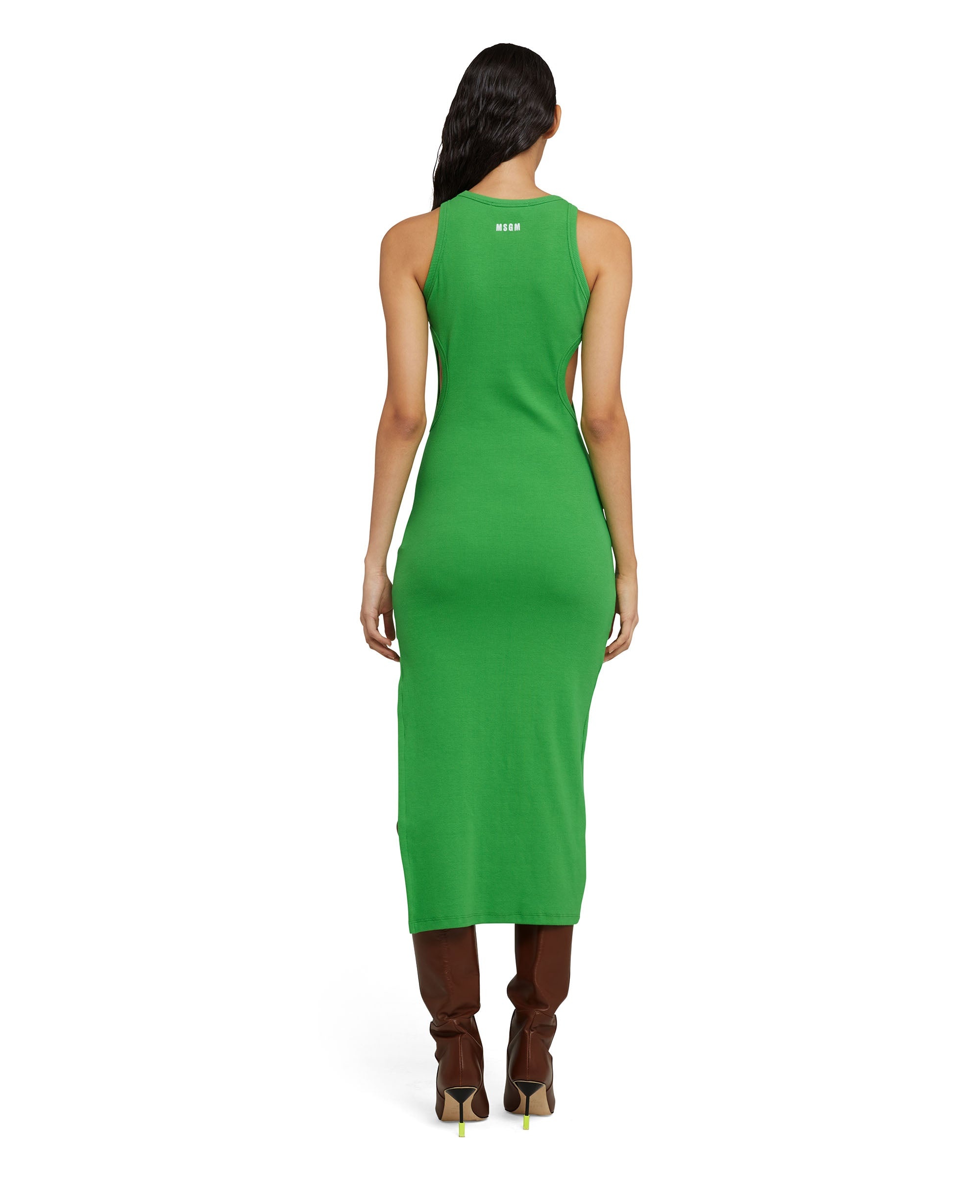 【送料&関税込】MSGM Cotton Midi Sheat-dress MSGM Ribbed stretch cotton midi sheathe dress | REVERSIBLE