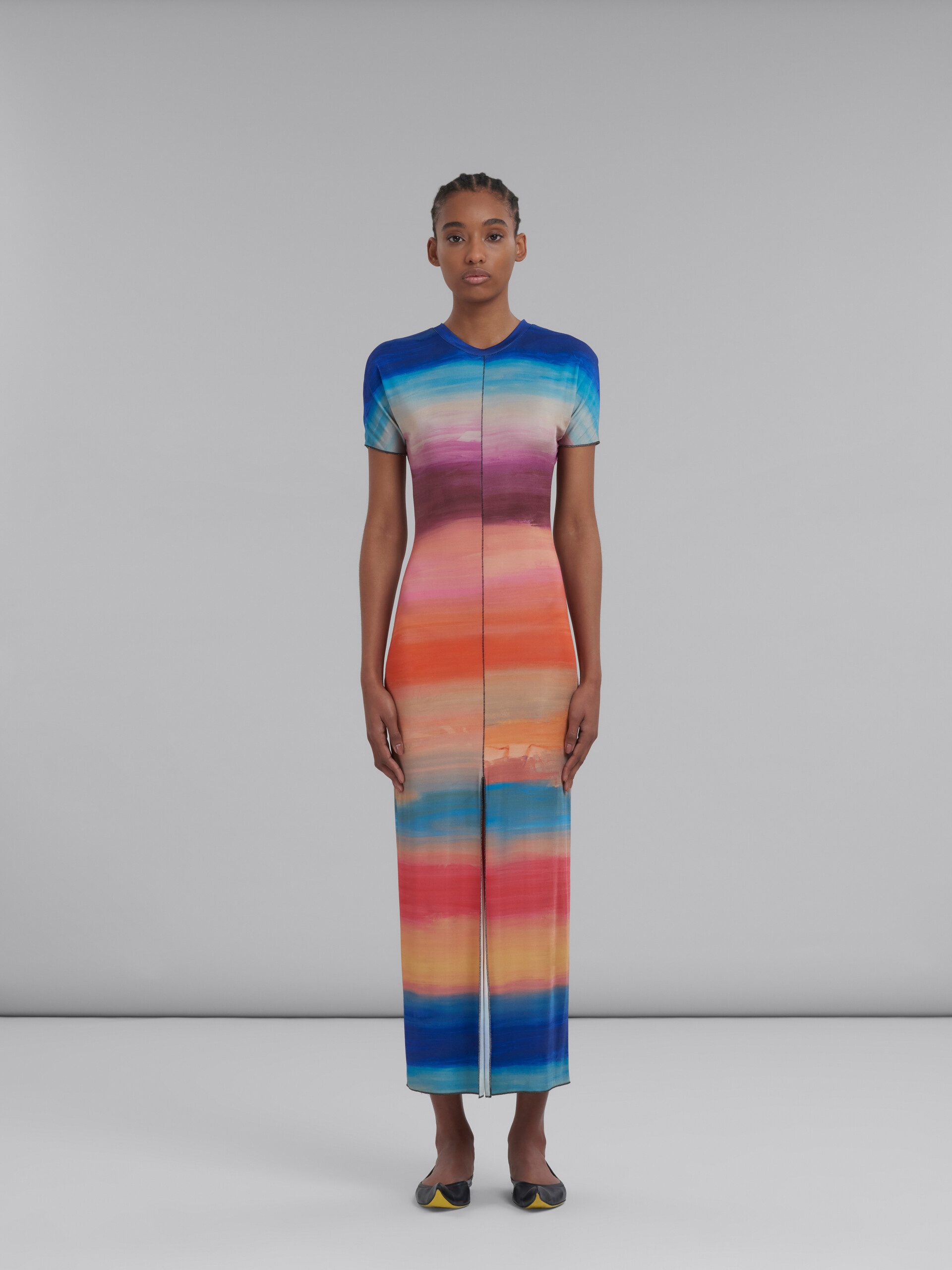 MULTICOLOURED VISCOSE DRESS WITH DARK SIDE OF THE MOON - 2