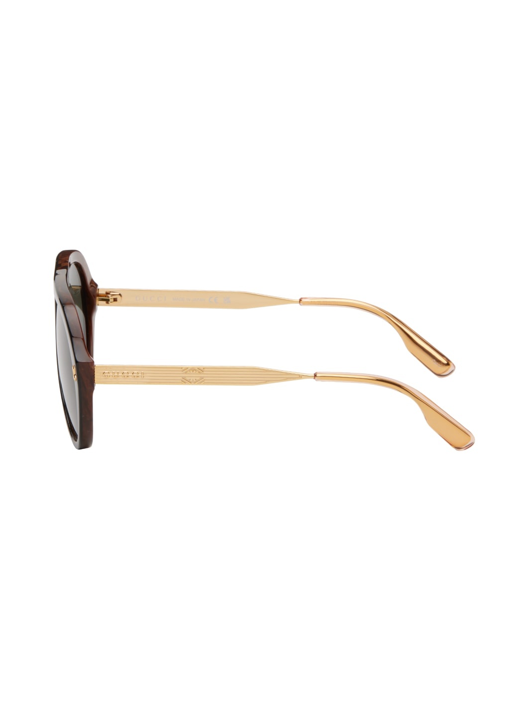 Black & Gold Round Sunglasses - 3