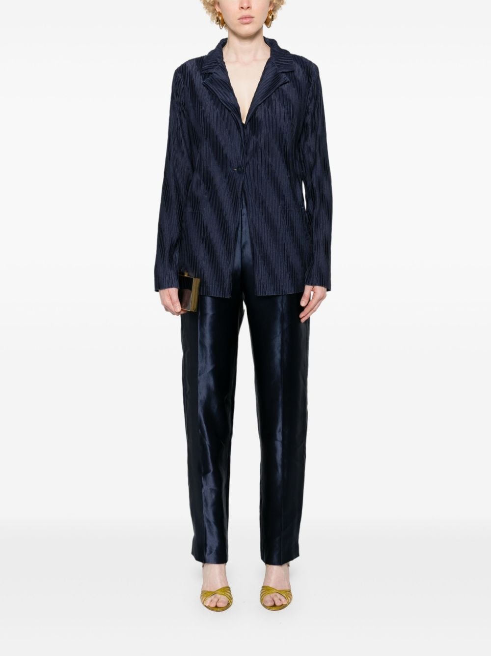 plissé-effect blazer - 2